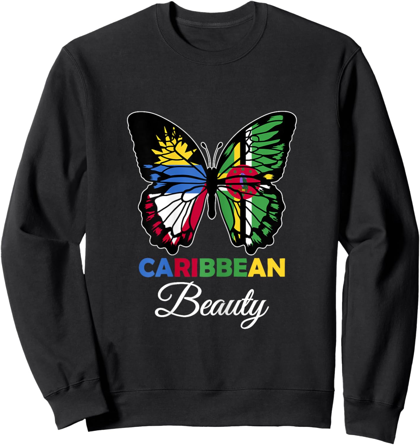 Antigua and Dominica Mix Half Antiguan Dominica Roots Sweatshirt - Sweatshirt | Black