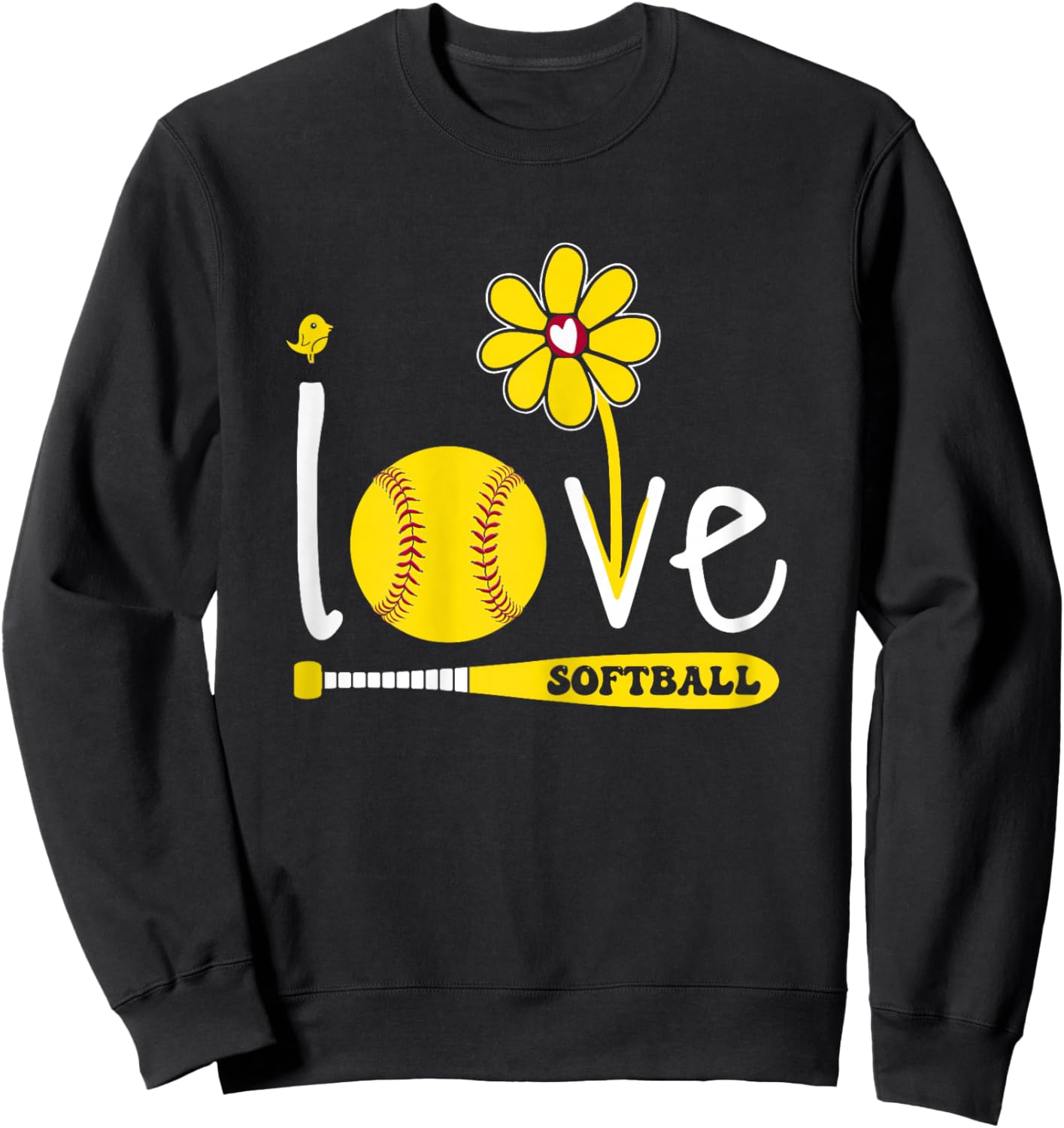 Softball Shirts for Teen Girls I Love Softball Sweatshirt - Sweatshirt | Black