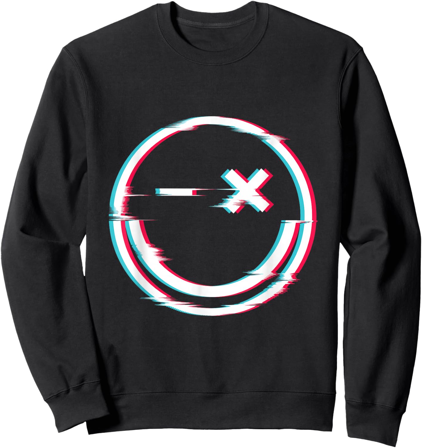 Smile face glitch Sweatshirt - Sweatshirt | Black