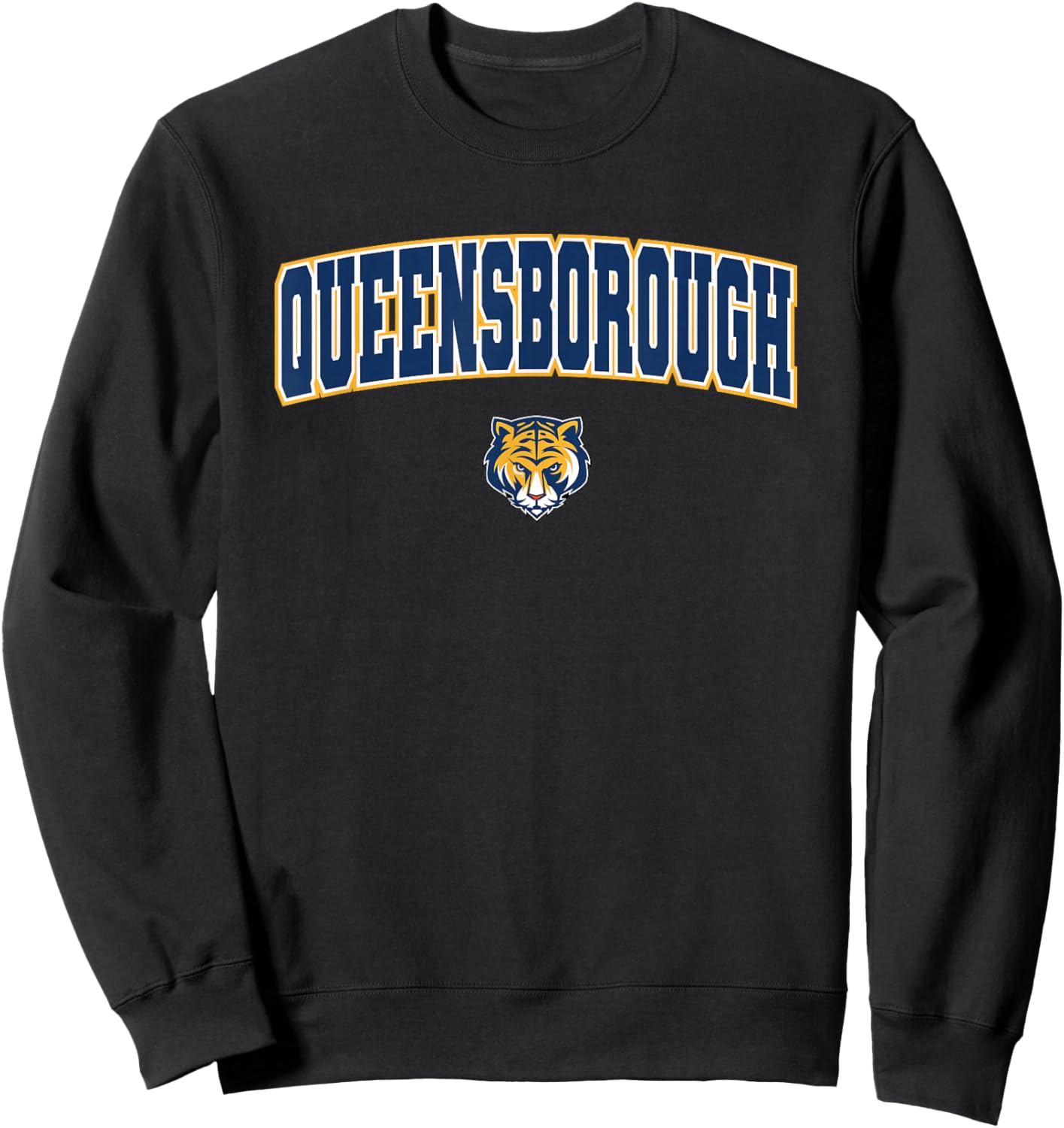 Queensborough Community College QCC Tigers Arch Logo Sweatshirt - Sweatshirt | Black