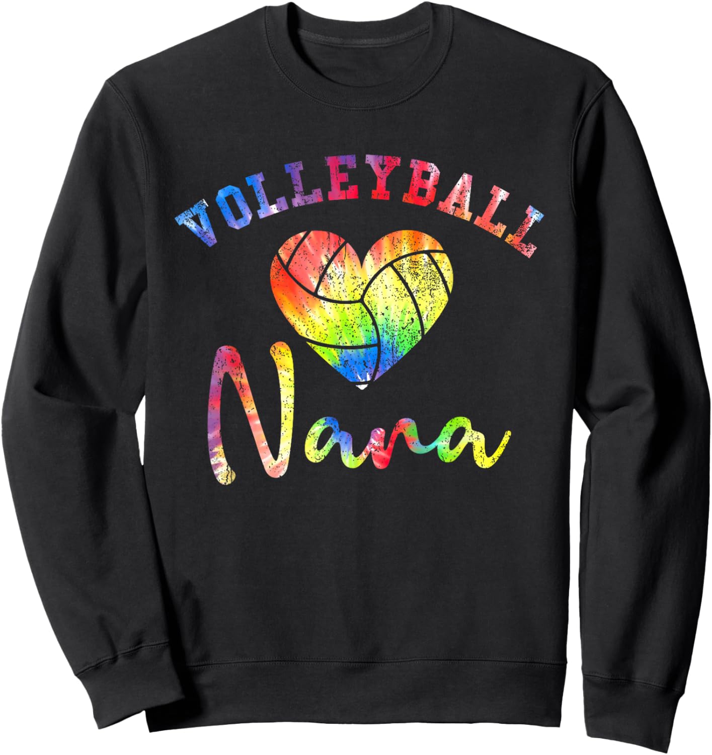 Volleyball Nana colorful tie dye Sweatshirt - Sweatshirt | Black