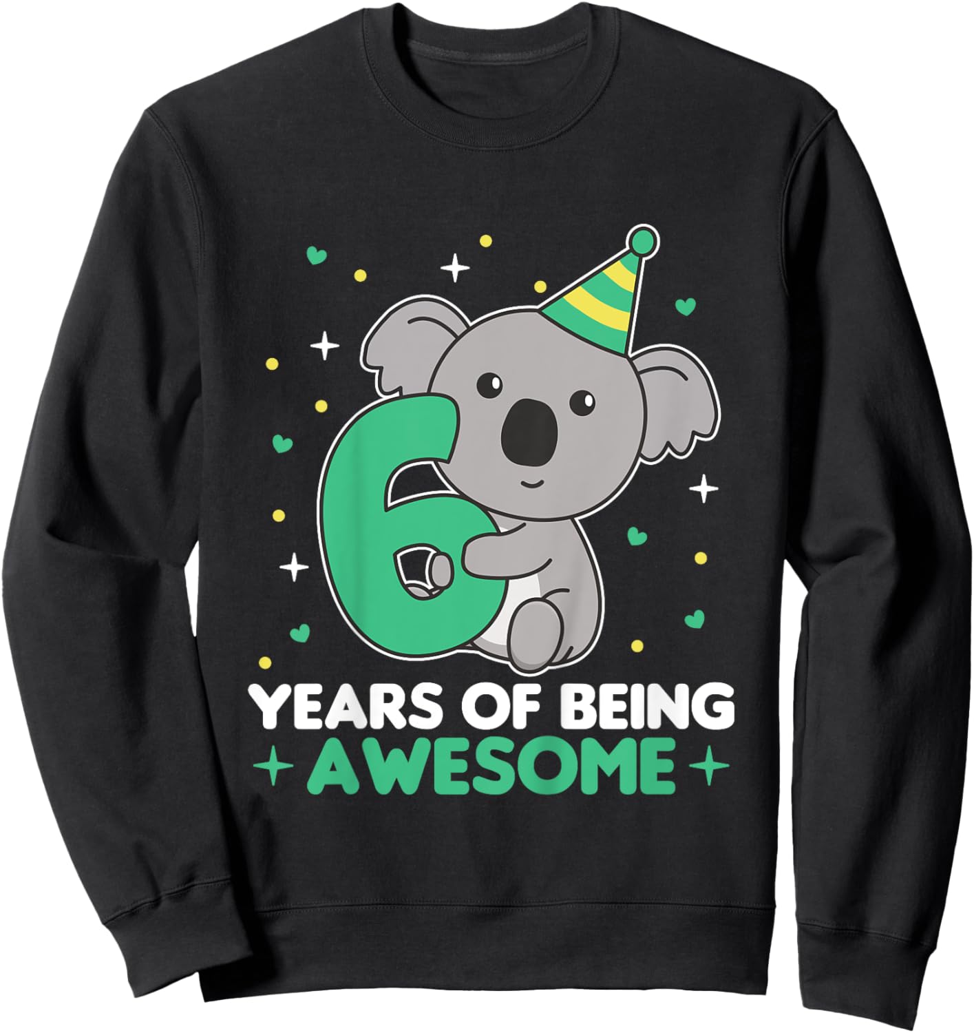 Kids Koala For 6th Birthday For Children Six Years Old Sweatshirt - Sweatshirt | Black