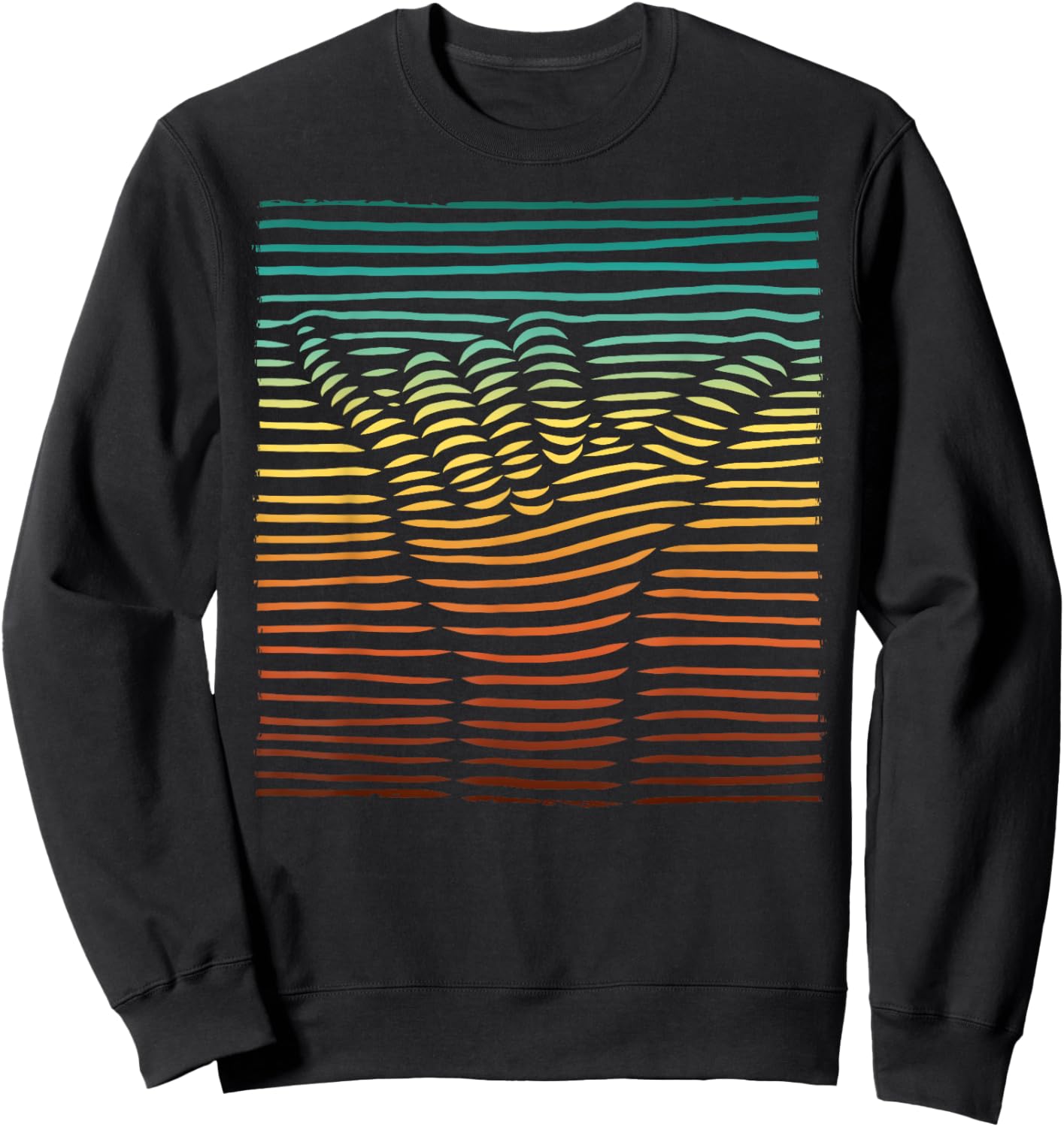 Shaka Sign Sunset Hand Lines Loose Aloha Hawaiian Greeting Sweatshirt - Sweatshirt | Black