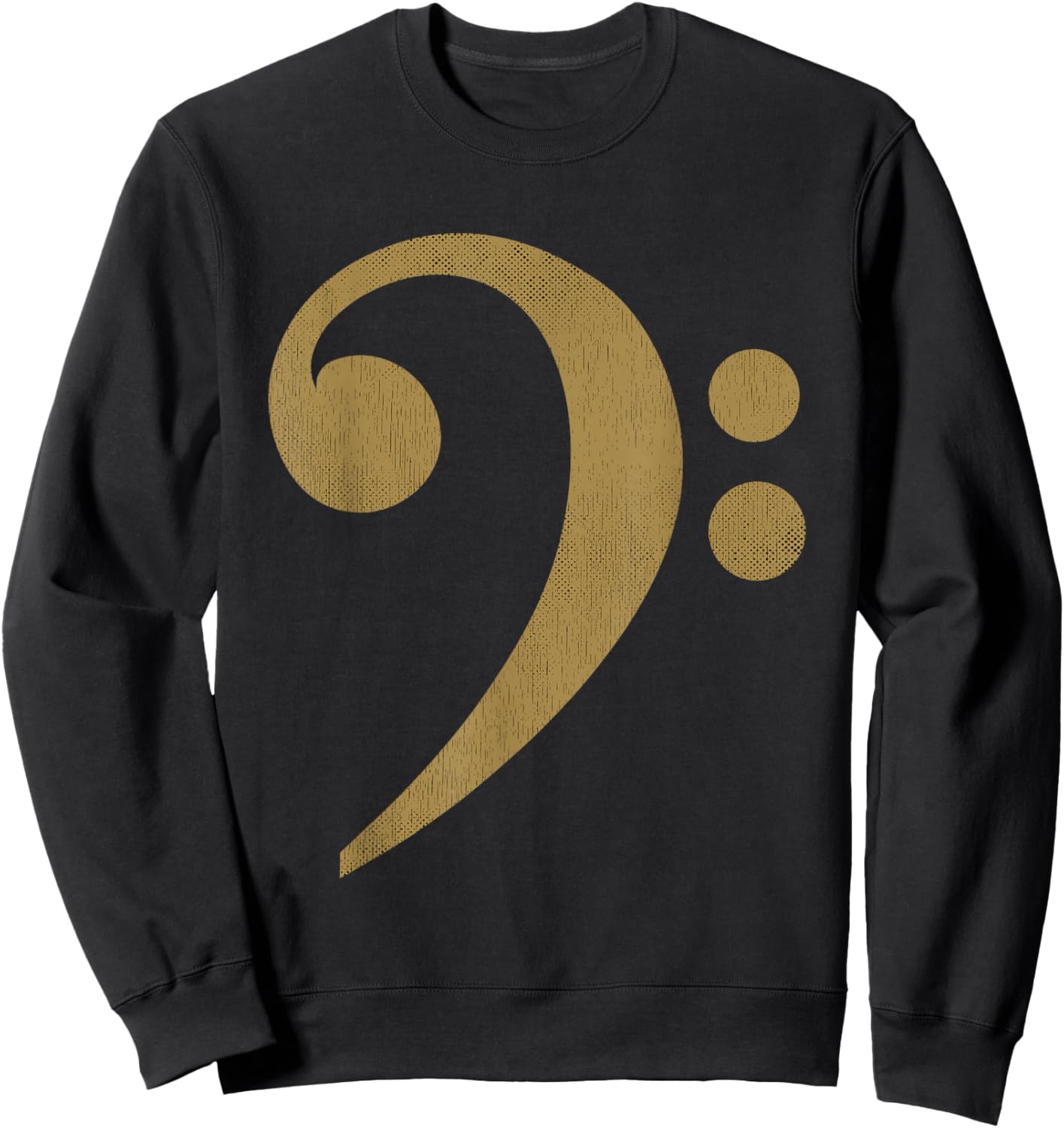 Vintage Bass Clef Design Clothing Bass Guitar Sweatshirt - Sweatshirt | Black