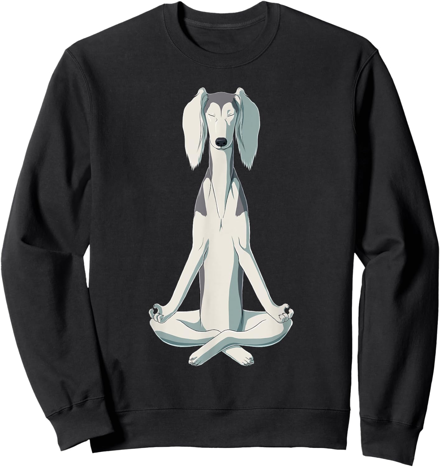 Funny Yoga Dog Saluki Women Girls Kids Sweatshirt - Sweatshirt | Black