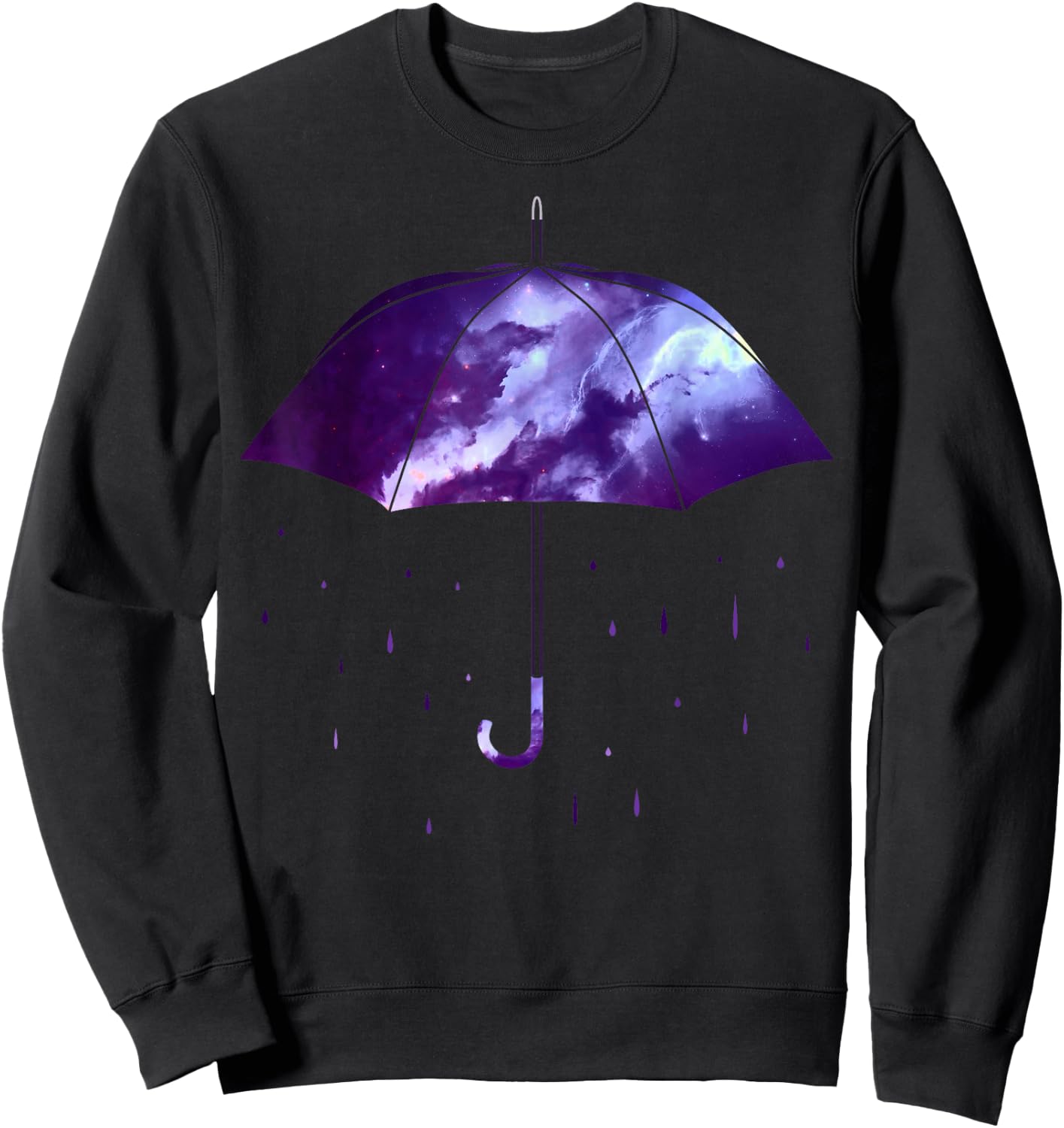 Rain Purple Umbrella Violet Favorite Color Sweatshirt - Sweatshirt | Black