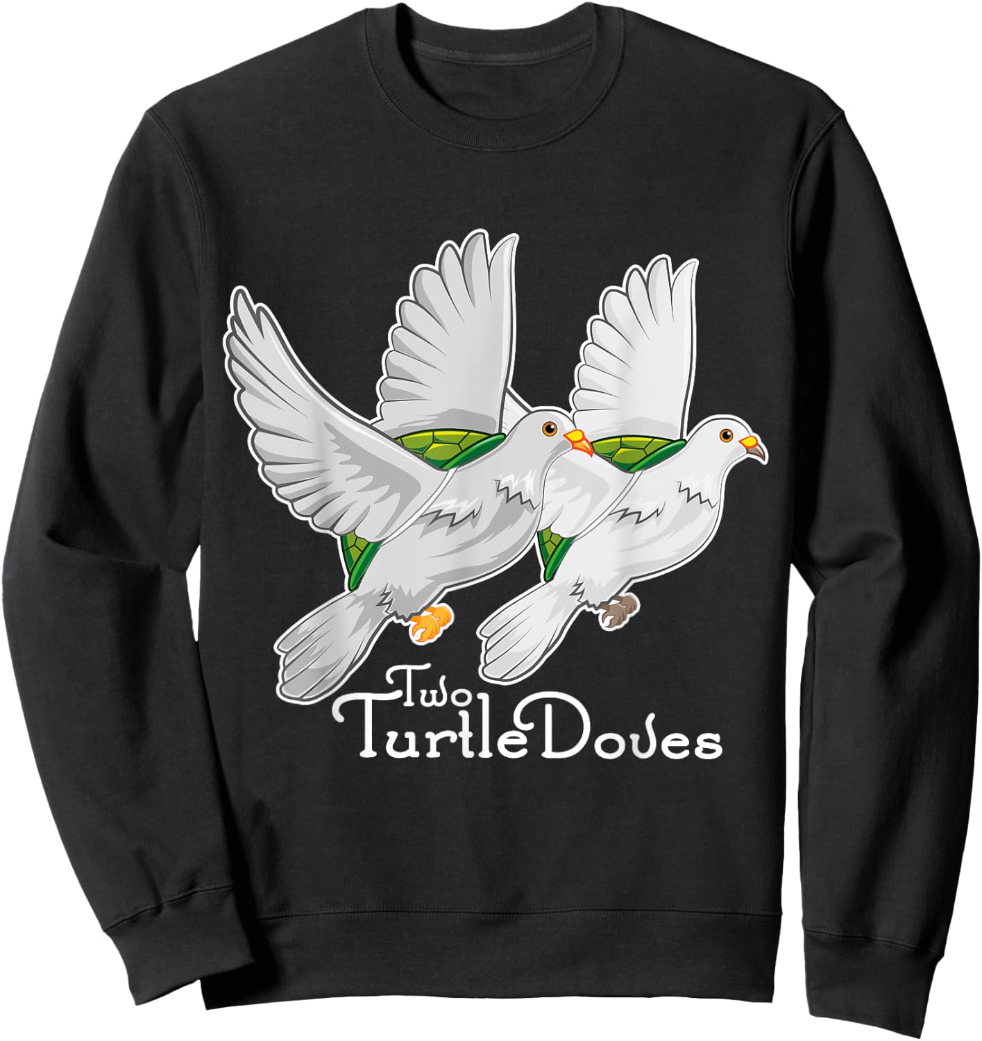 Two Turtle Doves 12 Days Christmas Song Funny Gift T Shirt Sweatshirt - Sweatshirt | Black