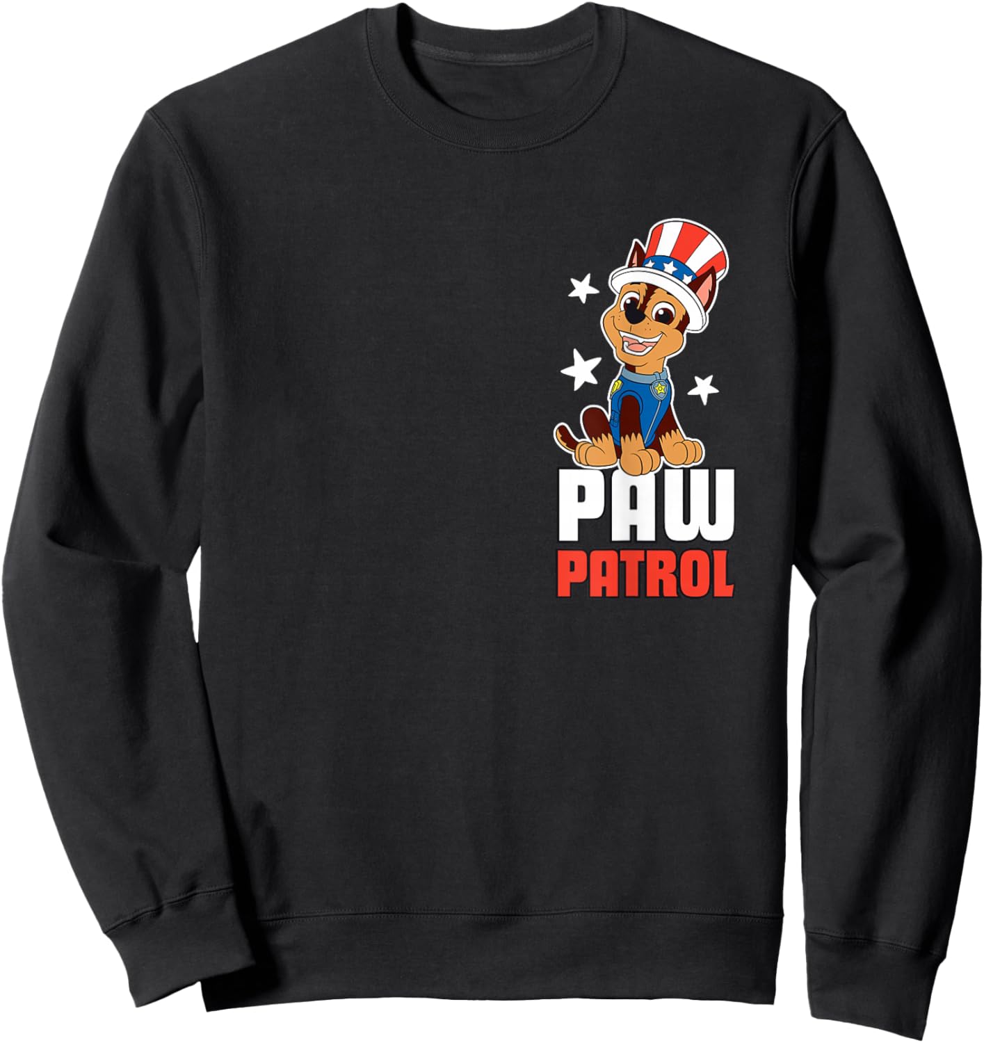 Paw Patrol Chase 4th Of July Patriotic Paws Sweatshirt - Sweatshirt | Black