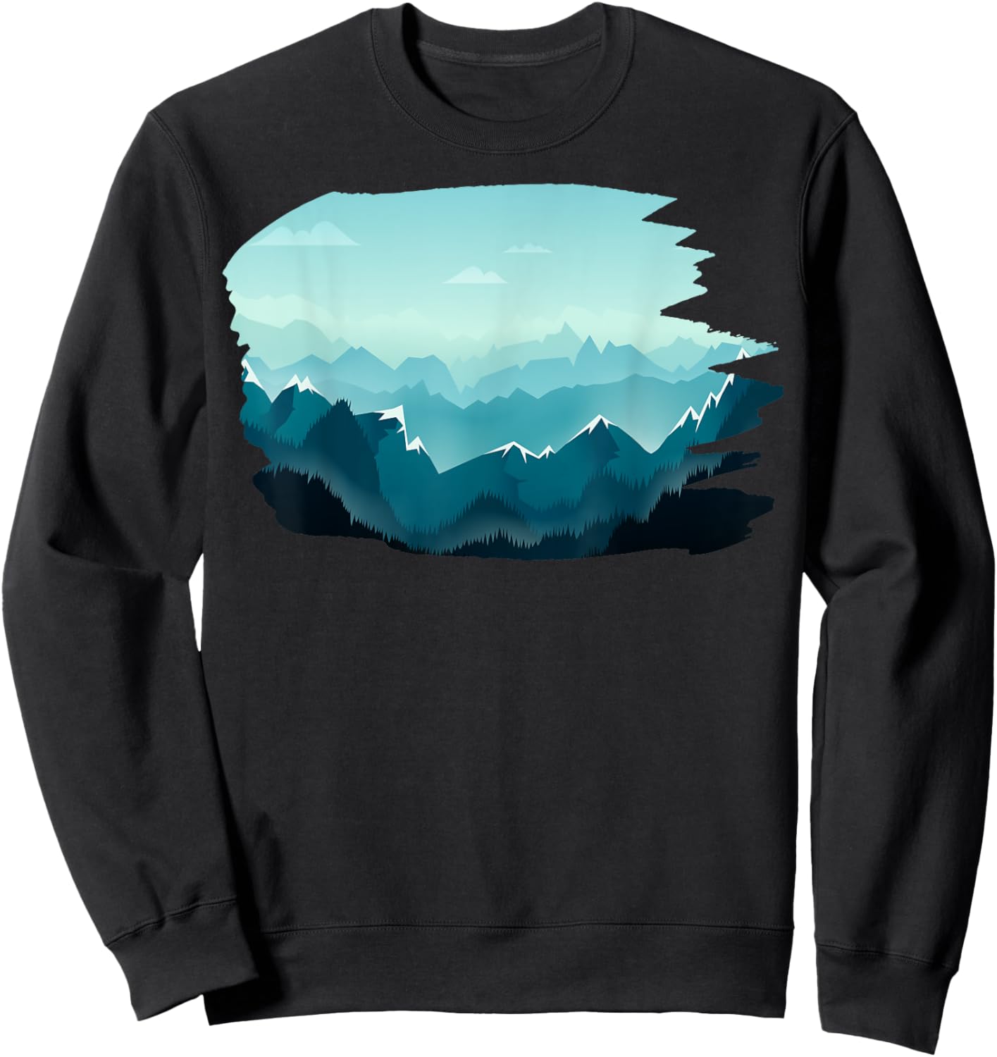 Timeless Mountain, Nature Trees and Forest Sweatshirt - Sweatshirt | Black