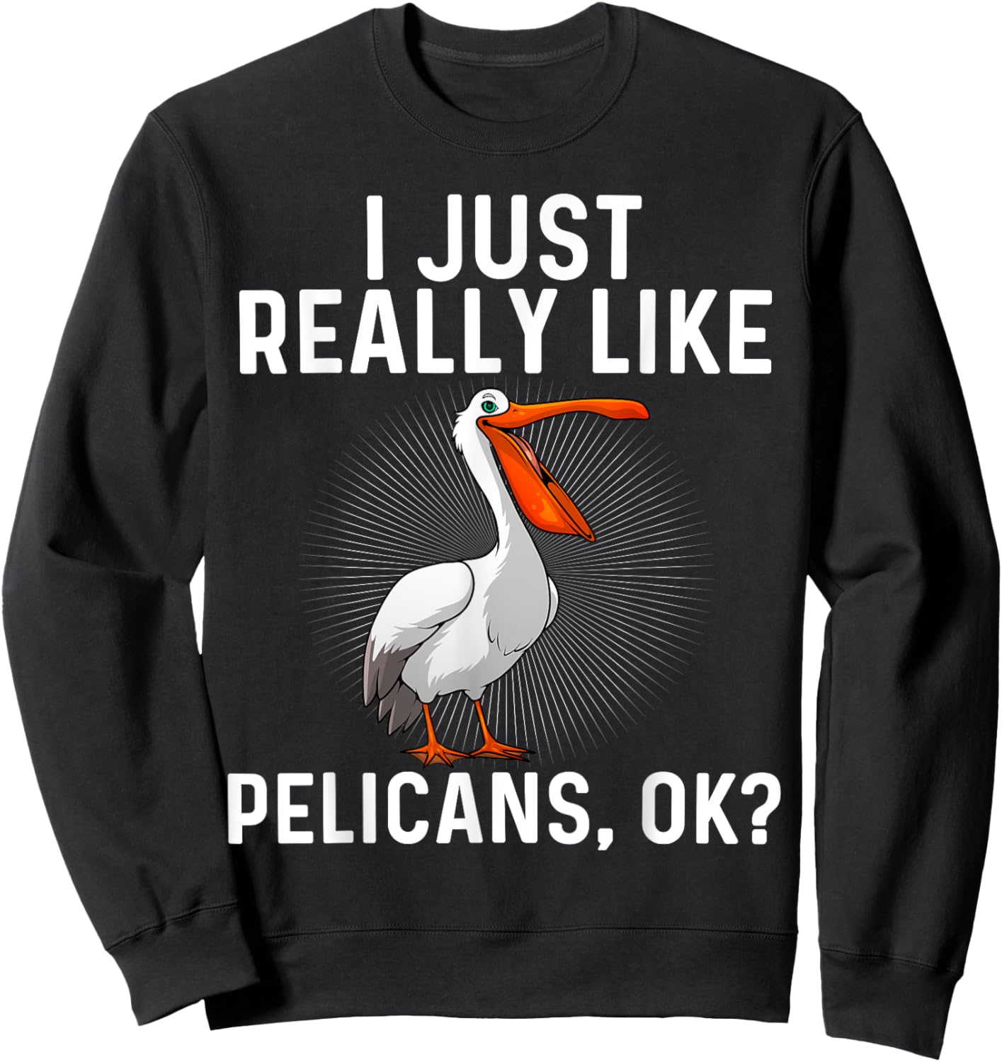 Funny Pelican Art Women Ornithology Pelican Lover Sweatshirt - Sweatshirt | Black
