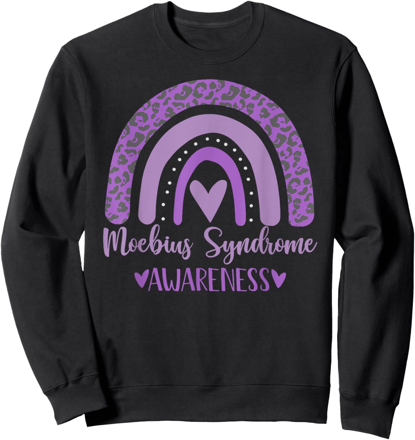 We wear Purple rainbow for Moebius Syndrome Awareness Gifts Sweatshirt - Sweatshirt | Black