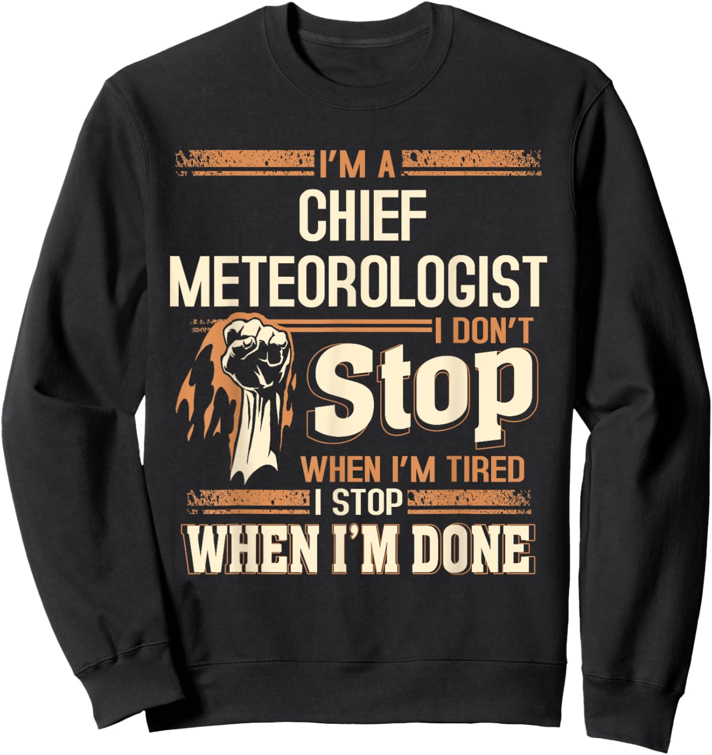 I'm A Chief Meteorologist I Don't Stop Sweatshirt - Sweatshirt | Black