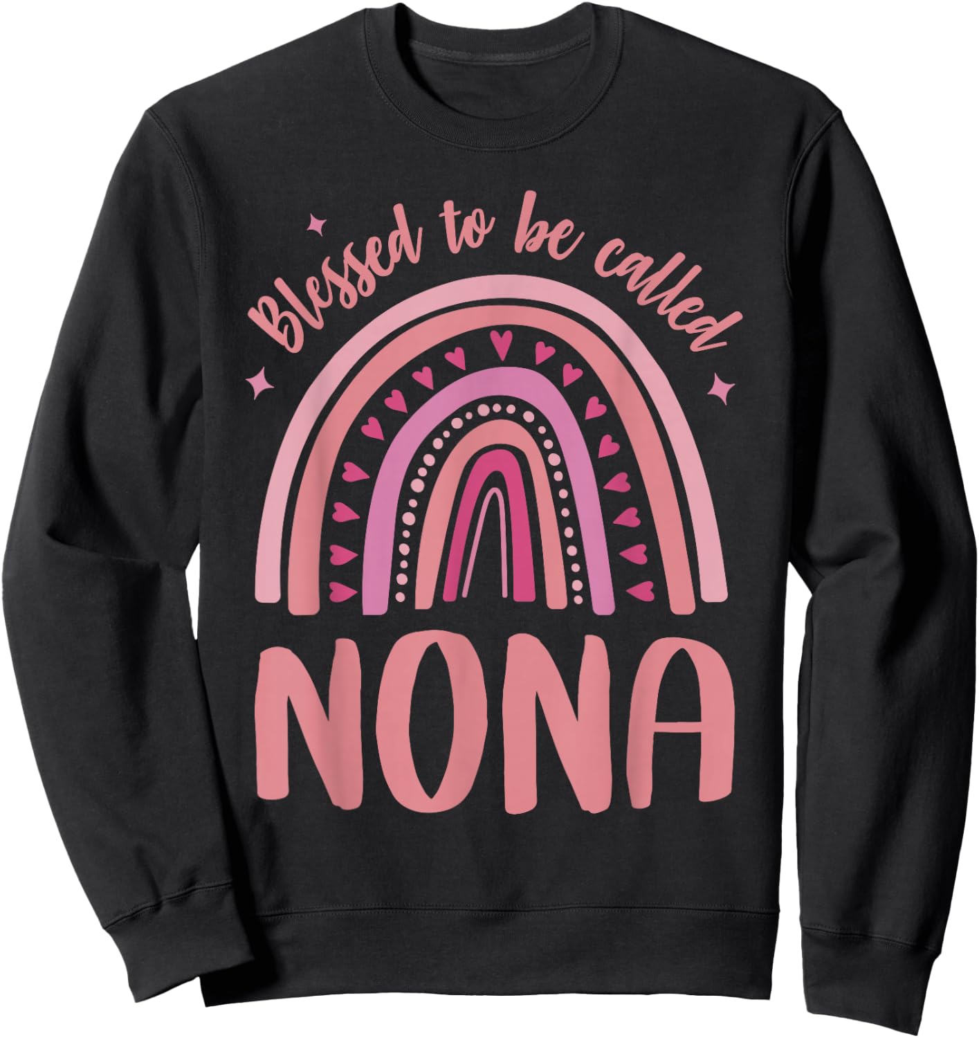 Nona for Grandma Women Mother's Day Blessed Nona Sweatshirt - Sweatshirt | Black