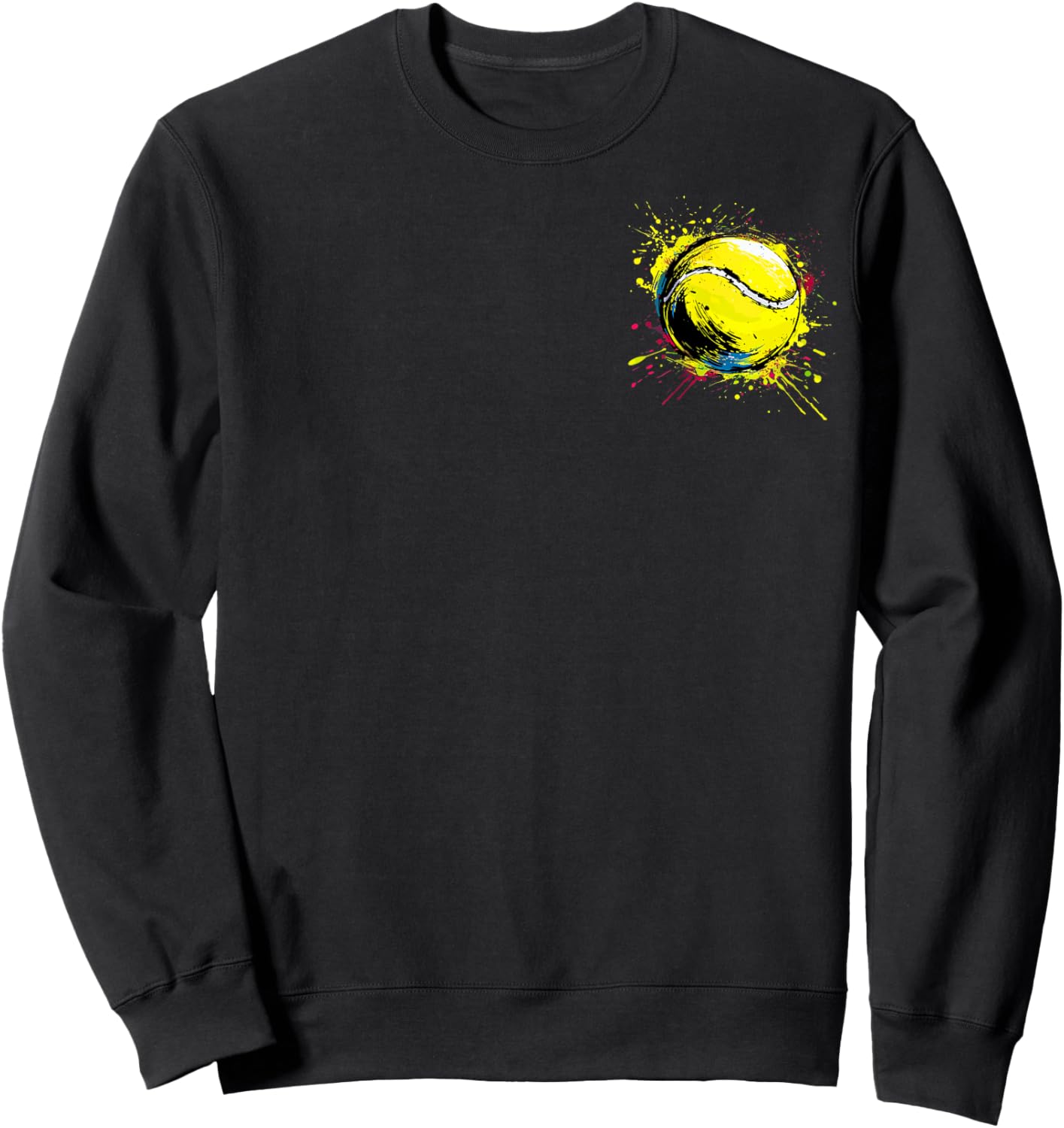 Tennis Ball Splash Art Tennis Colorful Sweatshirt - Sweatshirt | Black