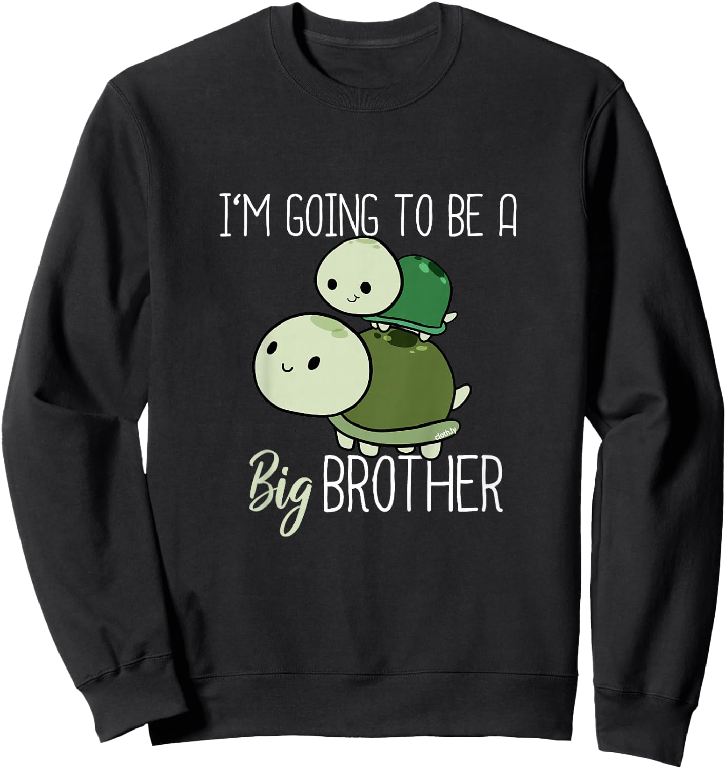 Kids I'm going to be Big Brother Shirt Turtle Sweatshirt - Sweatshirt | Black