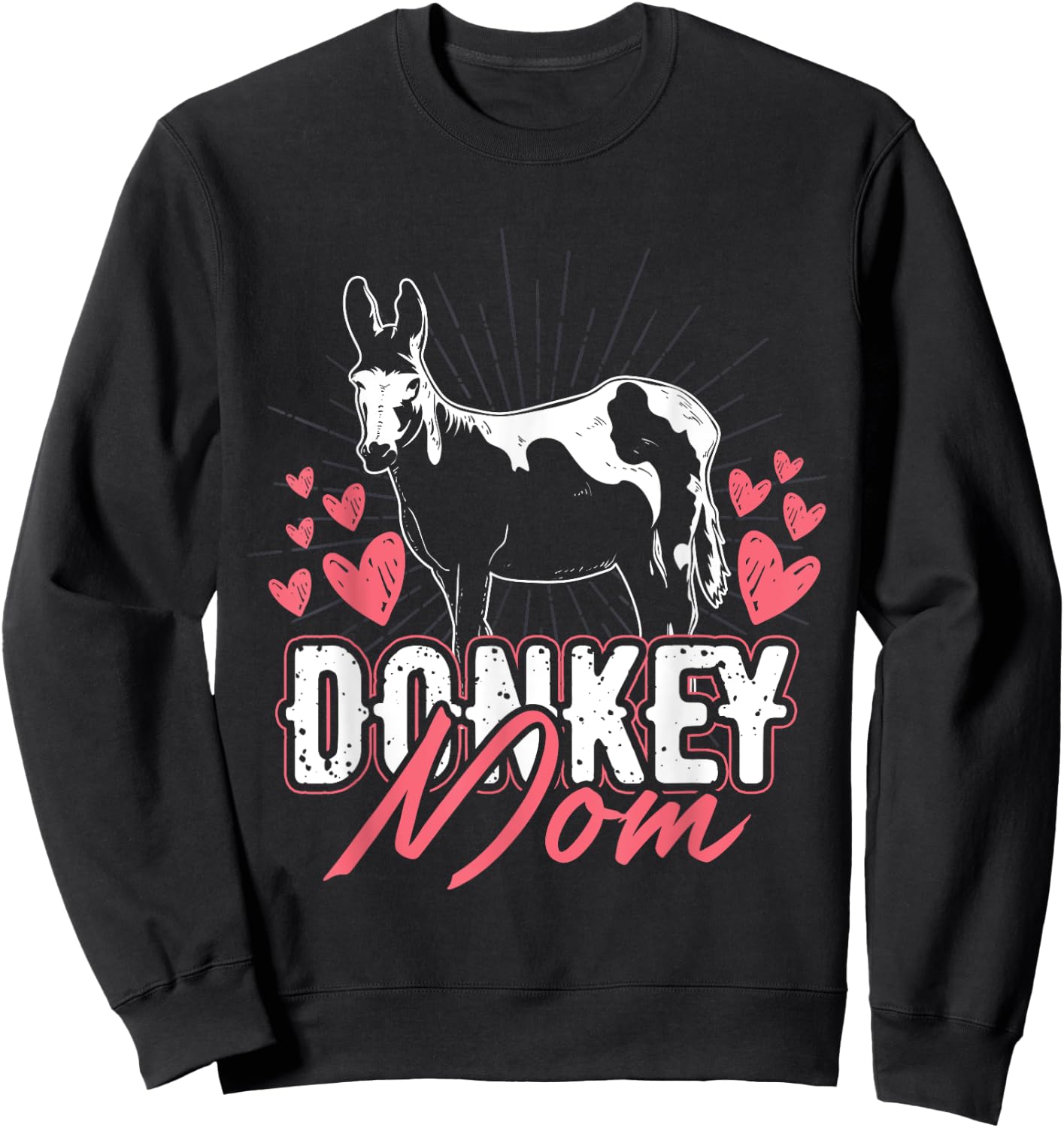 Mothers Day Farm Animal Mom Parent Women Girls Gift Donkey Sweatshirt - Sweatshirt | Black