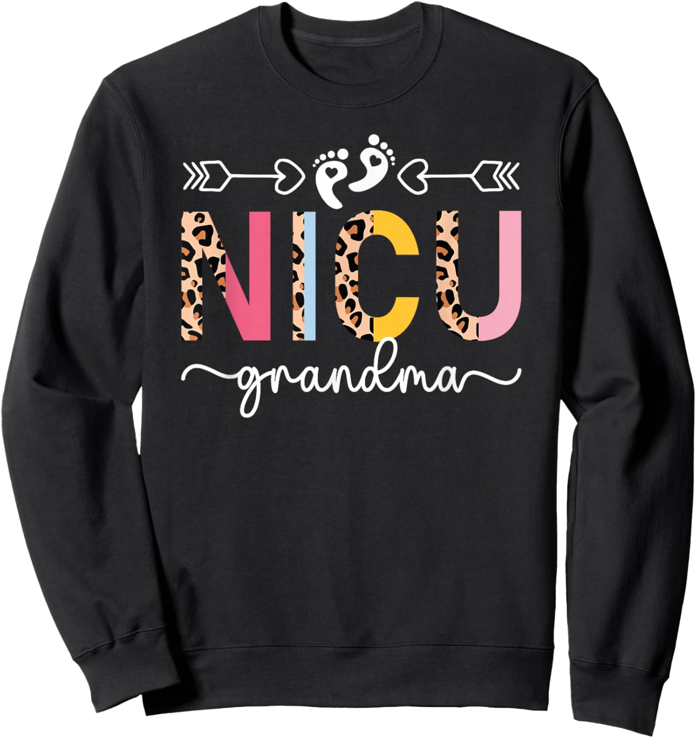 NICU Grandma Micro Preemie Baby Grandma Of NICU Warrior Sweatshirt - Sweatshirt | Black