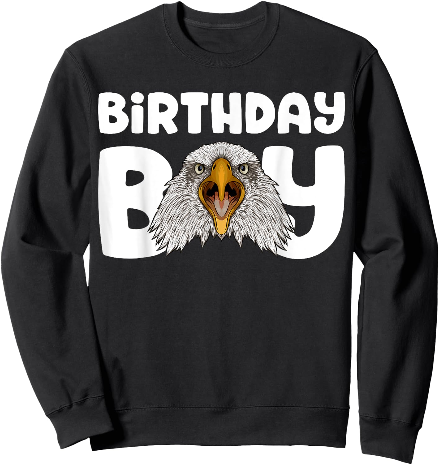 Eagle Birthday Boy Party Bird Kids Boys Bald Eagle Birthday Sweatshirt - Sweatshirt | Black