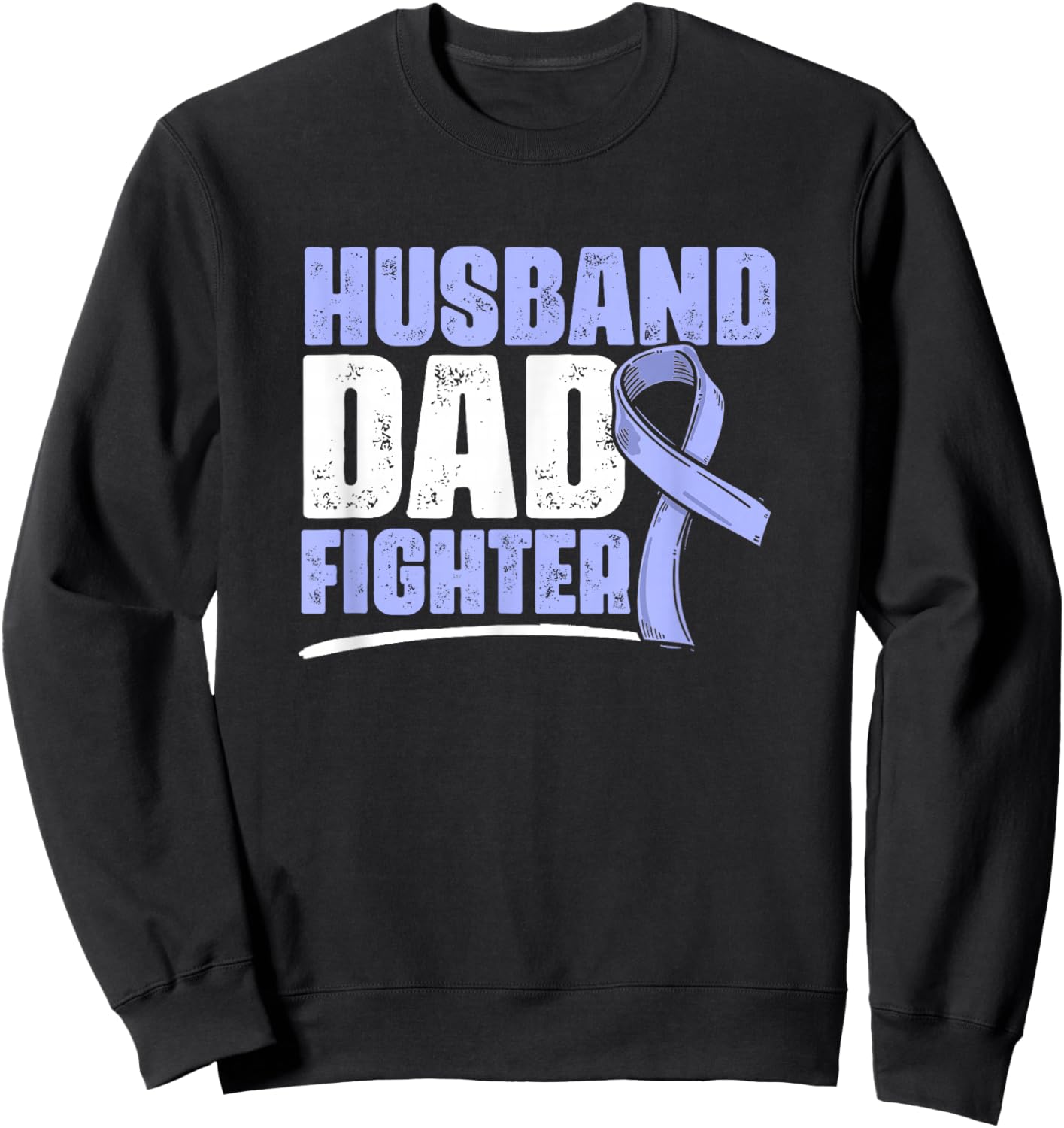 Husband Dad Fighter Esophagus Esophageal Cancer Awareness Sweatshirt - Sweatshirt | Black