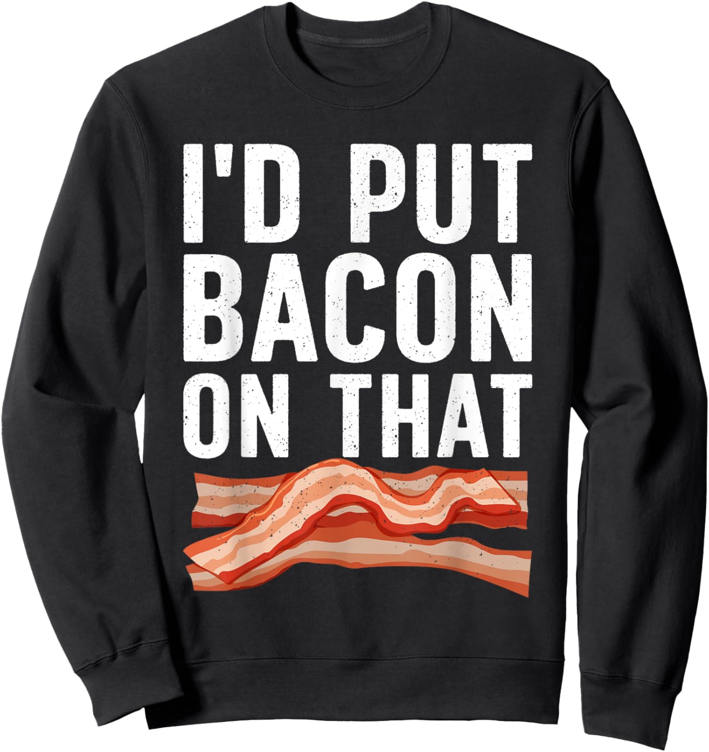 Cute Bacon Design Women Kids Cured Pork Bacon Lover Sweatshirt - Sweatshirt | Black