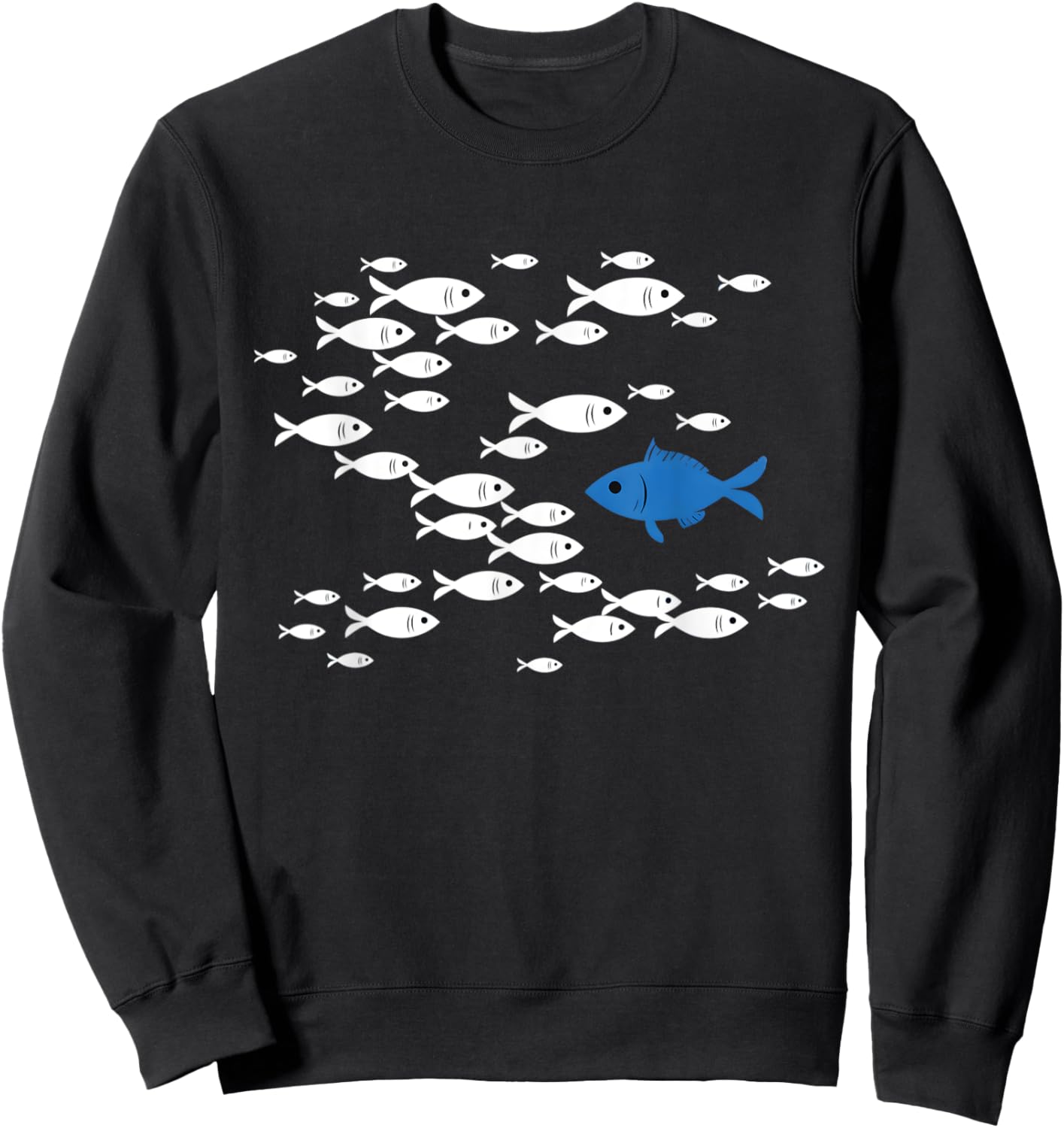 Fish Swim Against The Current In The Sea Sweatshirt - Sweatshirt | Black