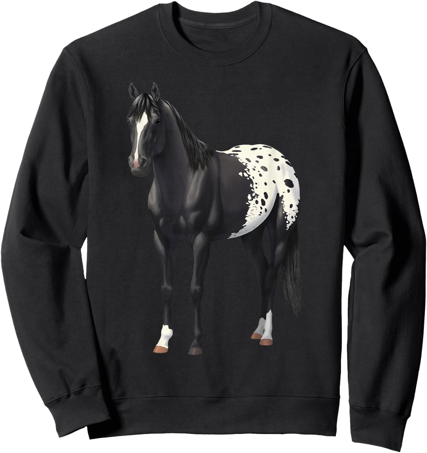 Beautiful Black Blanket Appaloosa Horse Lover Gift Sweatshirt - Sweatshirt | Black
