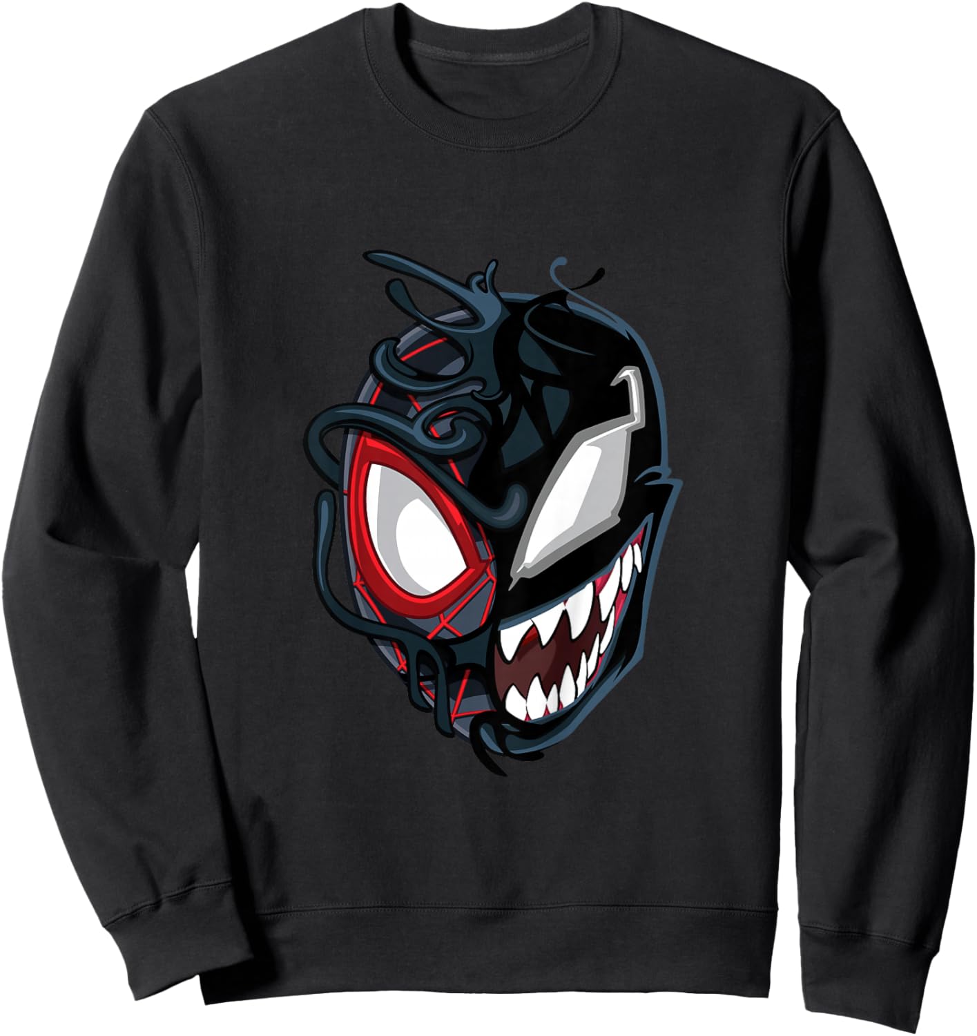 Kids Marvel Spider-Man Classic Venom Miles Morales Split Mask Sweatshirt - Sweatshirt | Black