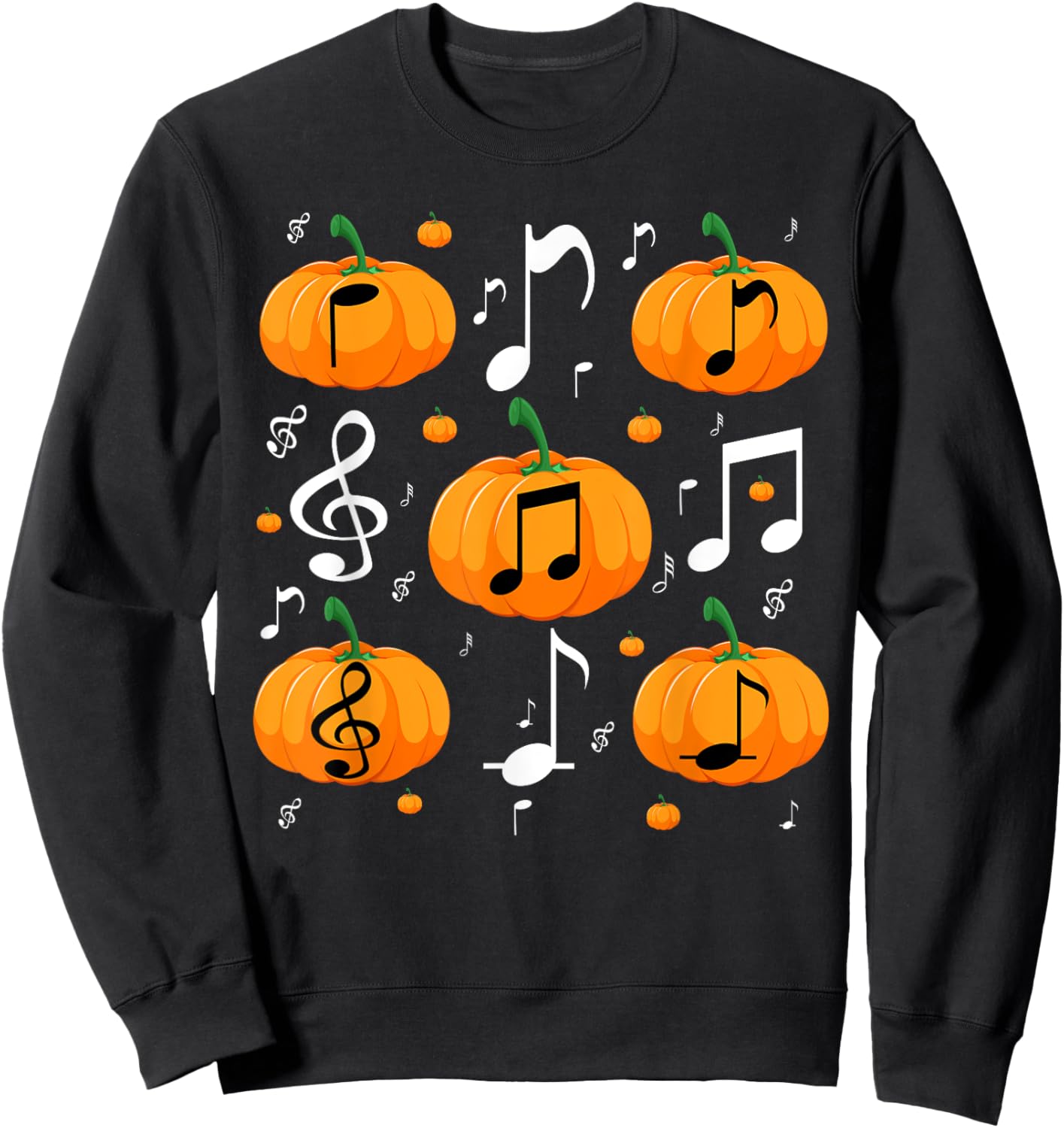 Music Note Pumpkin Fall Costume For Musicians And Teachers Sweatshirt - Sweatshirt | Black