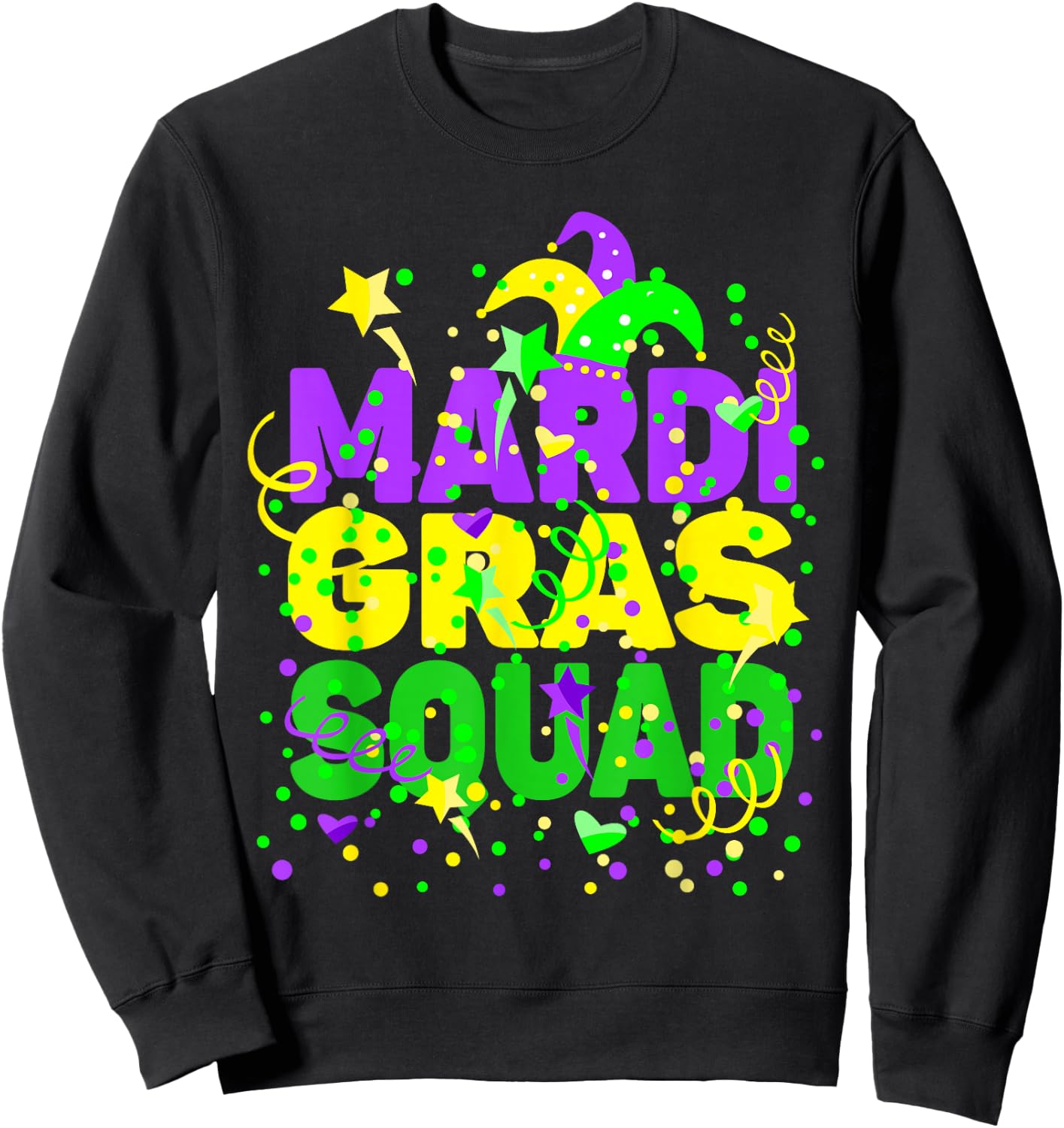 Mardi Gras Squad Party Costume Outfit - Funny Mardi Gras Sweatshirt - Sweatshirt | Black