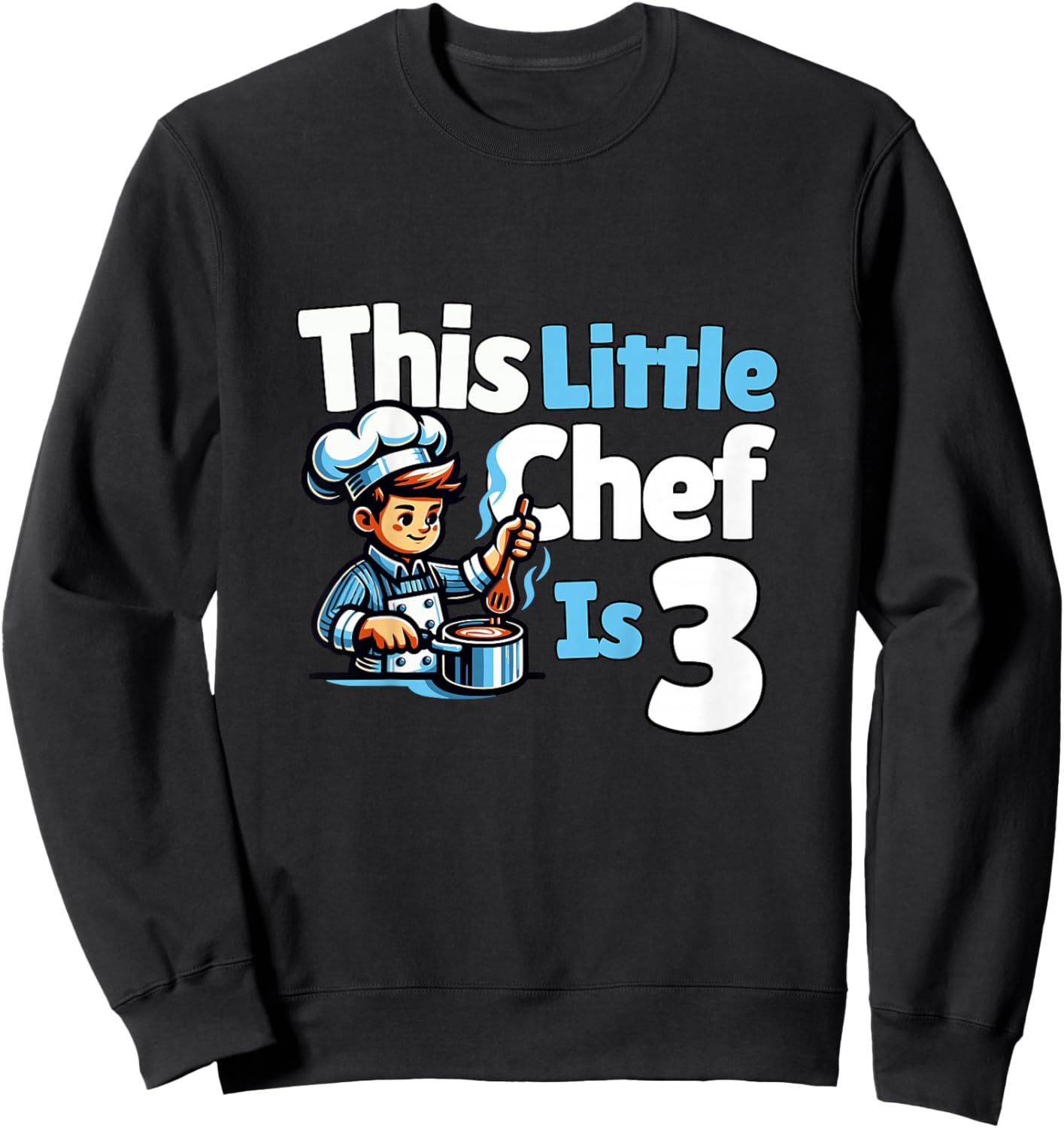 Kids Chef Cooking Kirchen 3 Year Old 3rd Birthday Boy Sweatshirt - Sweatshirt | Black
