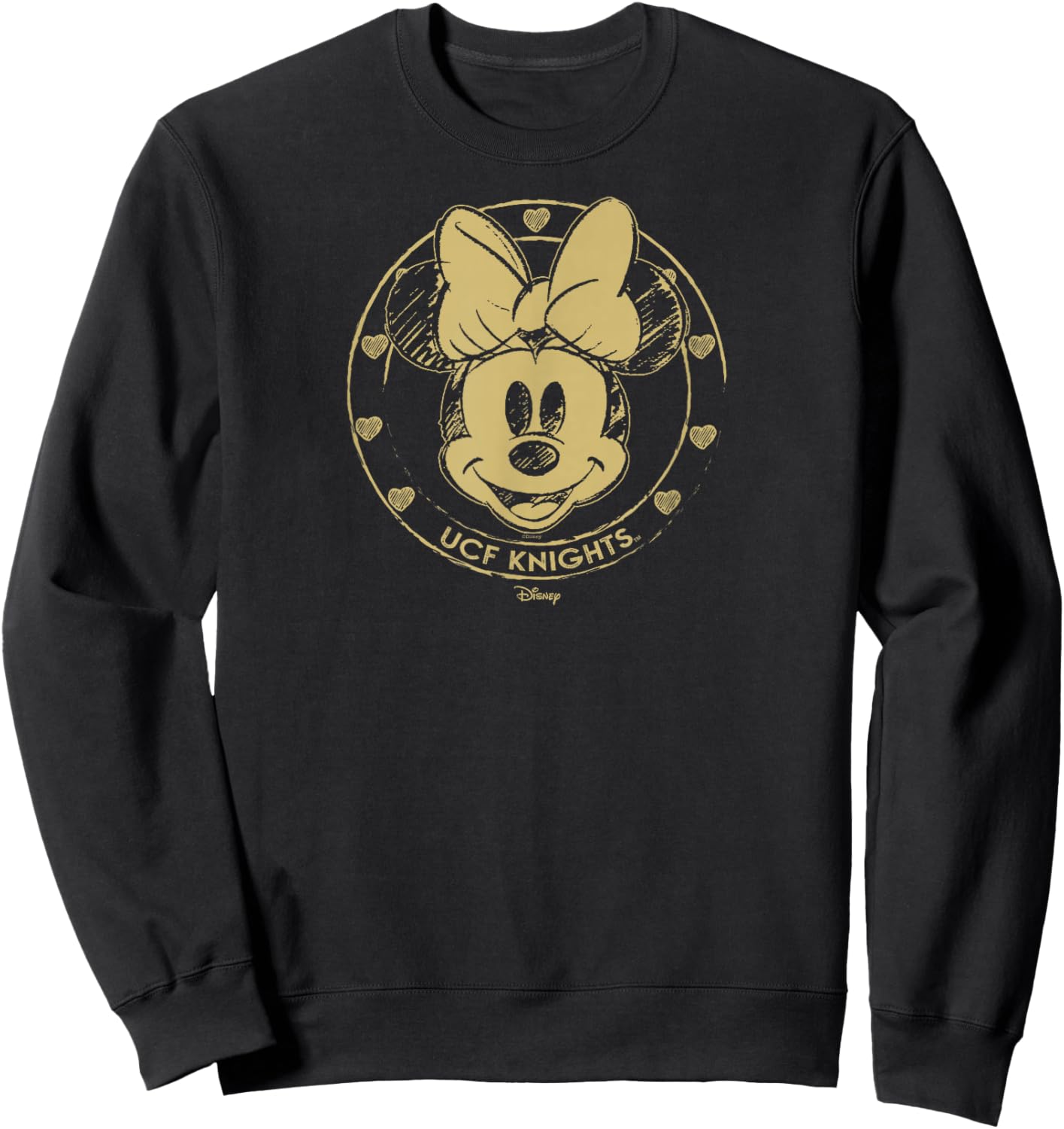 Central Florida Golden Knights Minnie Mouse Sketch Dark Gray Sweatshirt - Sweatshirt | Black