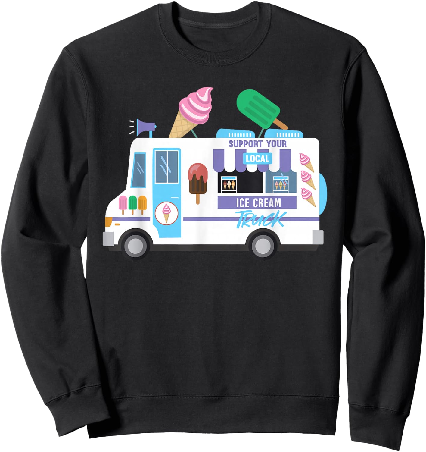 Ice Cream Truck Sweatshirt - Sweatshirt | Black