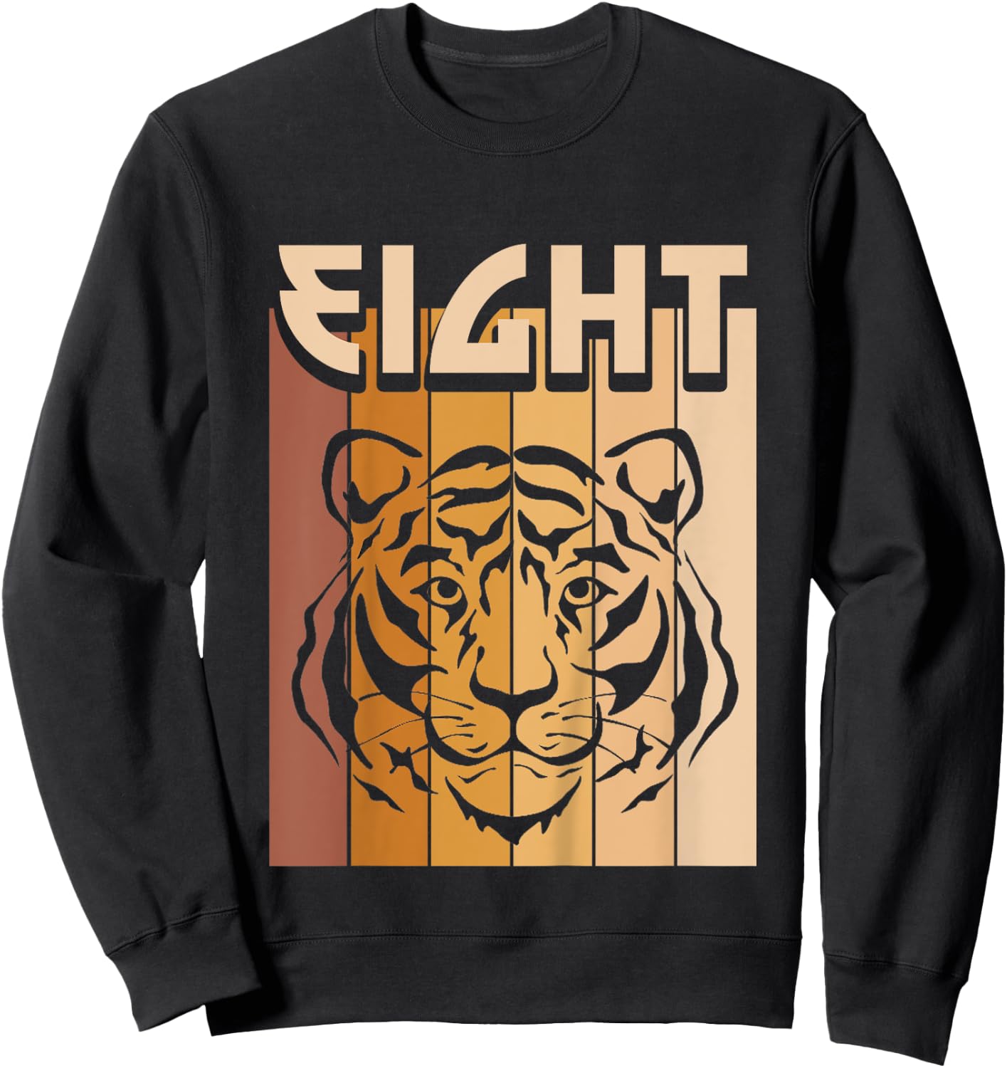 8 Year Old Tiger Birthday Boy Girl 8th Birthday Tiger Sweatshirt - Sweatshirt | Black