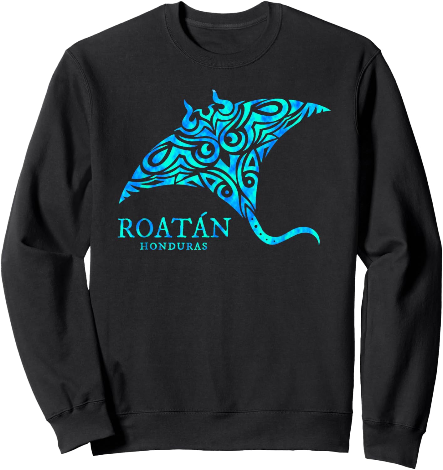 Roatan Honduras Souvenir Stingray Boys Girls Toddler Sweatshirt - Sweatshirt | Black