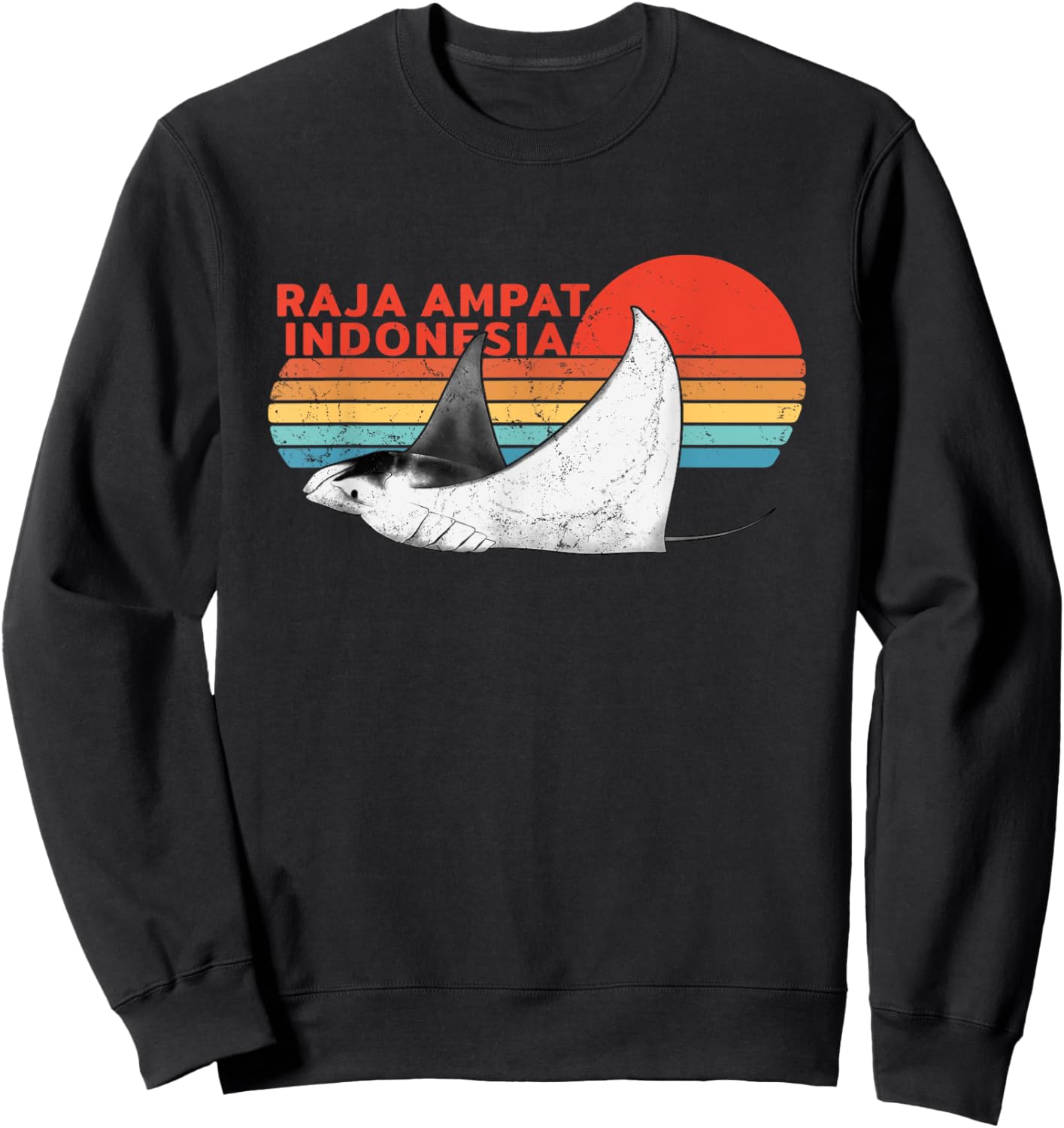 Indonesia Raja Ampat Manta Ray Sweatshirt - Sweatshirt | Black