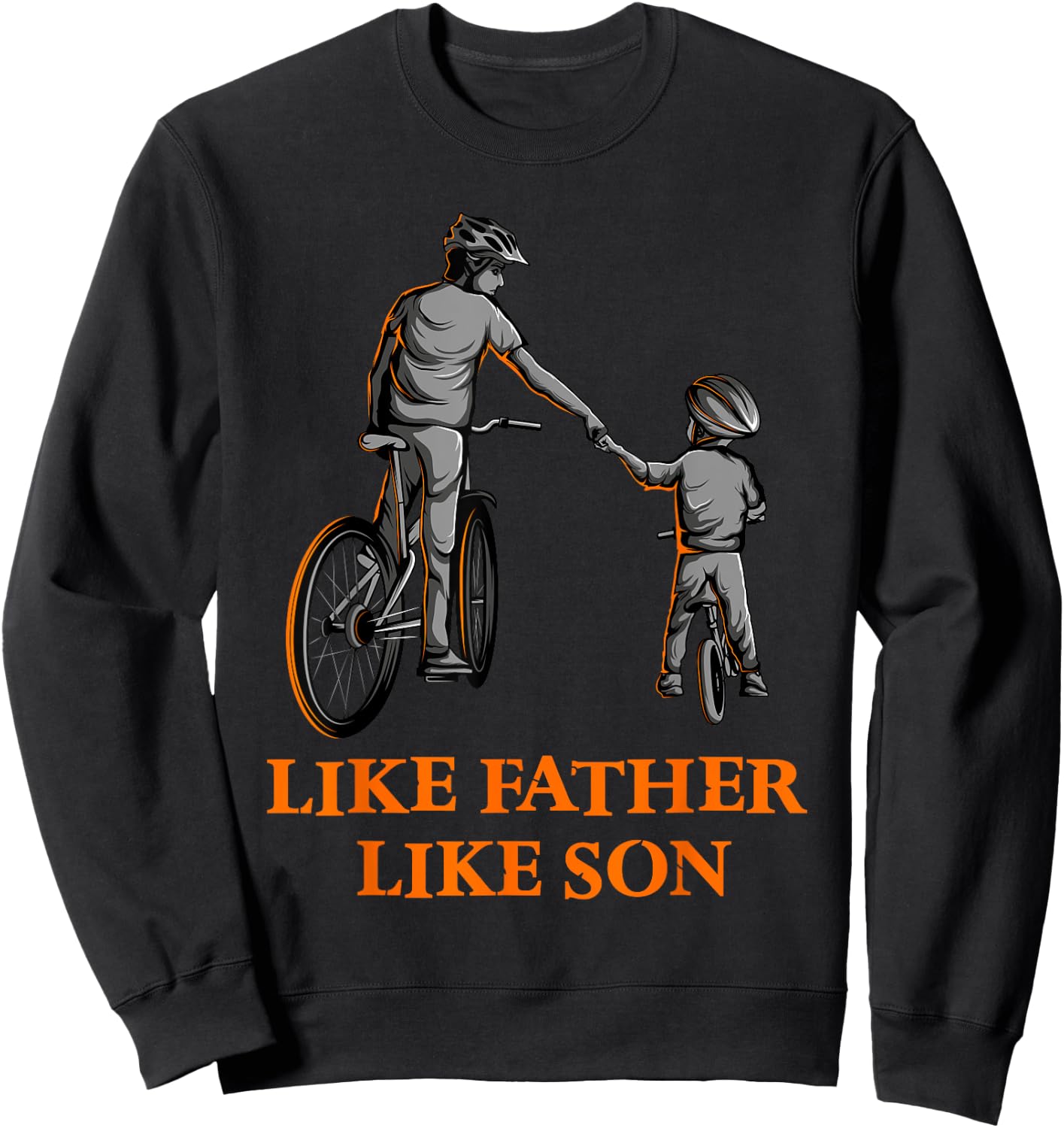 Cycling Father and Son Bicycle Riding Dad and Boy Gift Sweatshirt - Sweatshirt | Black