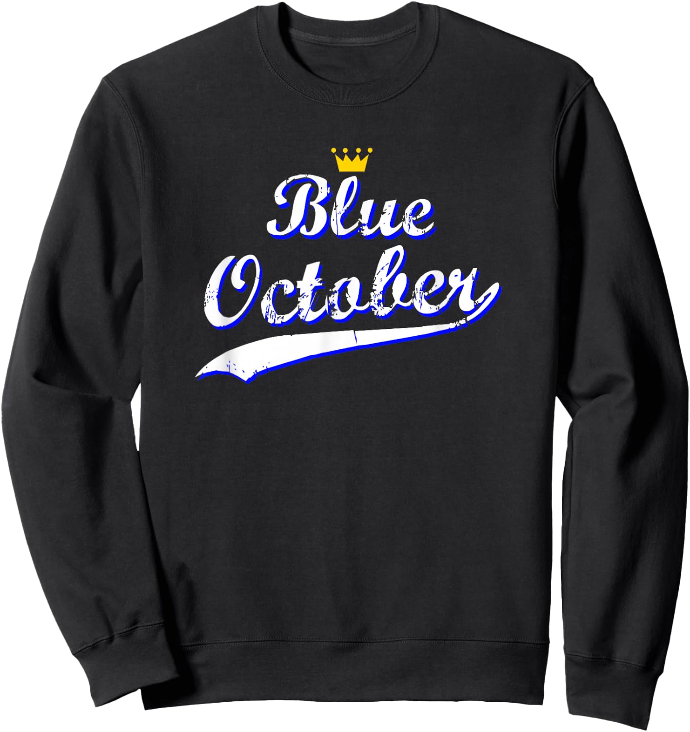 Blue October Retro Script Design Sweatshirt - Sweatshirt | Black