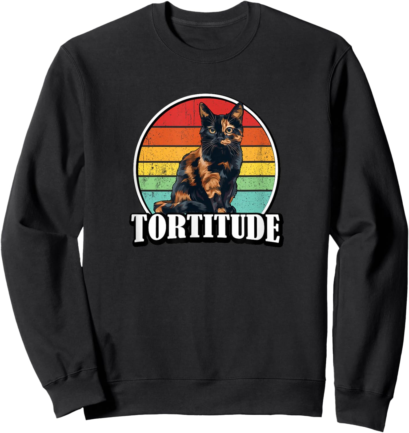 & Funny Retro Vintage Tortitude Tortie Lover Sweatshirt - Sweatshirt | Black