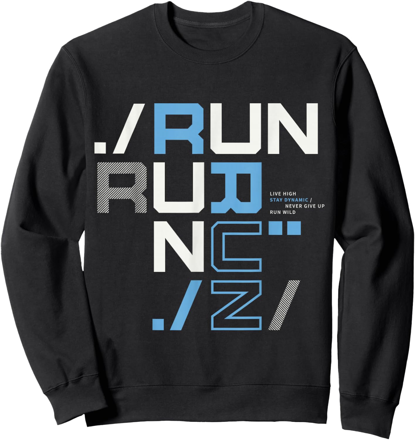 I Love Running, Run Illustration Novelty Graphic Designs Sweatshirt - Sweatshirt | Black