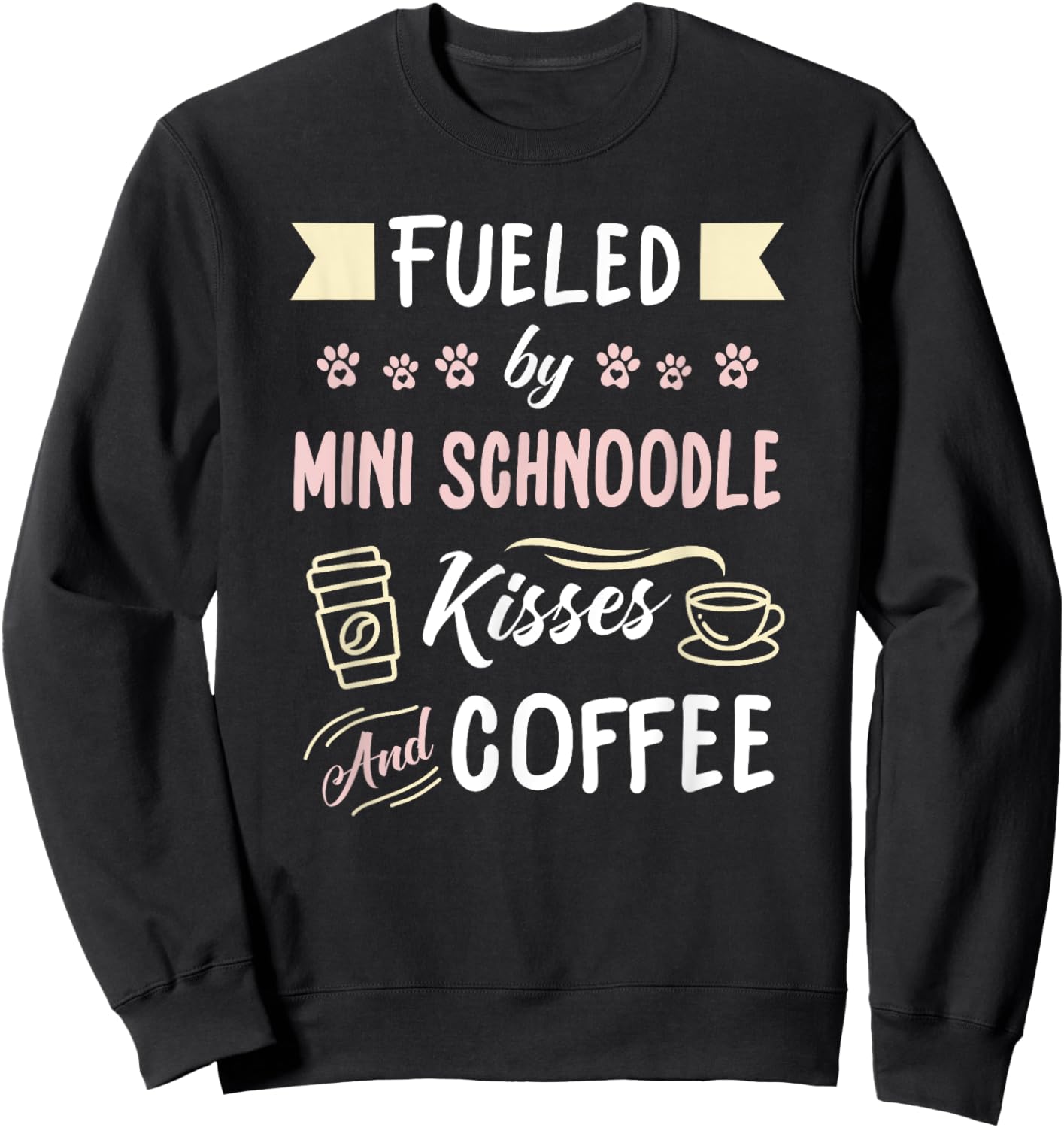 Mini Schnoodle Mom Miniature Schnauzer Poo Coffee Lover Sweatshirt - Sweatshirt | Black