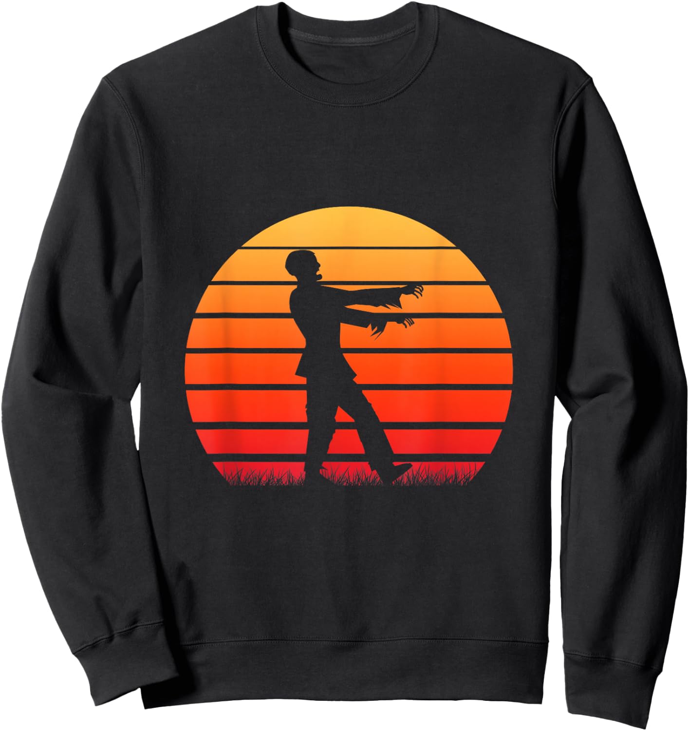 Retro Monster Walk Horror Monster Party Sweatshirt - Sweatshirt | Black