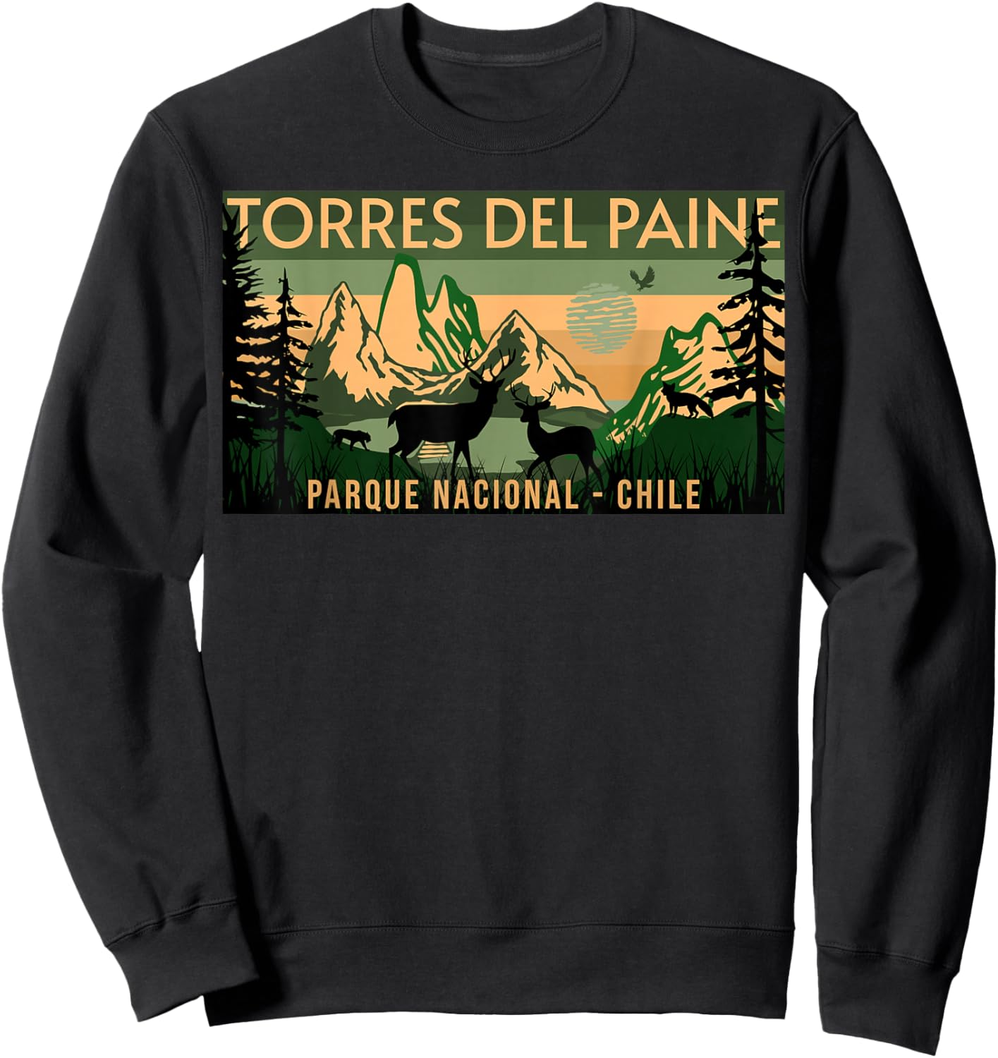 Parque Nacional Torres del Paine Chile , Small, Black Sweatshirt - Sweatshirt | Black