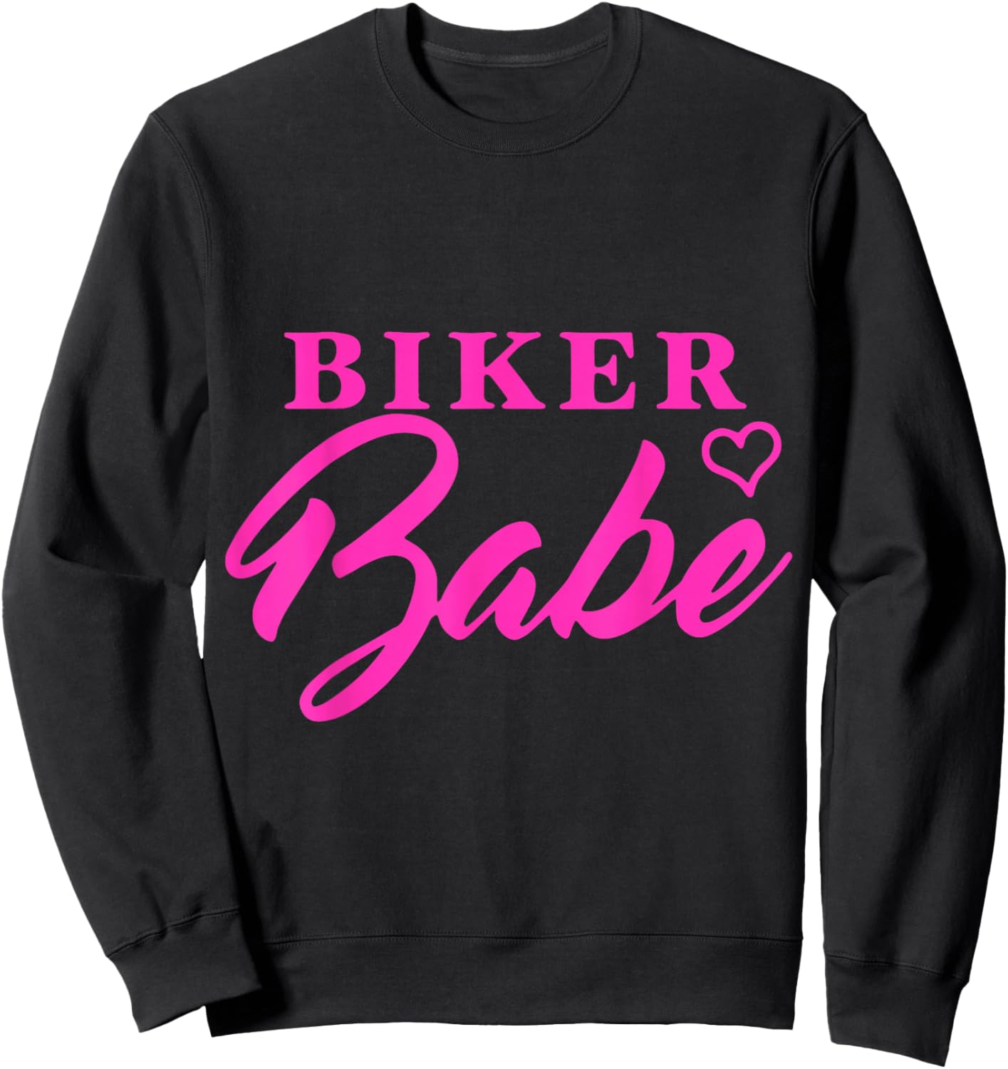 Pink Heart Biker Babe Ladies Motorcycle Sweatshirt - Sweatshirt | Black