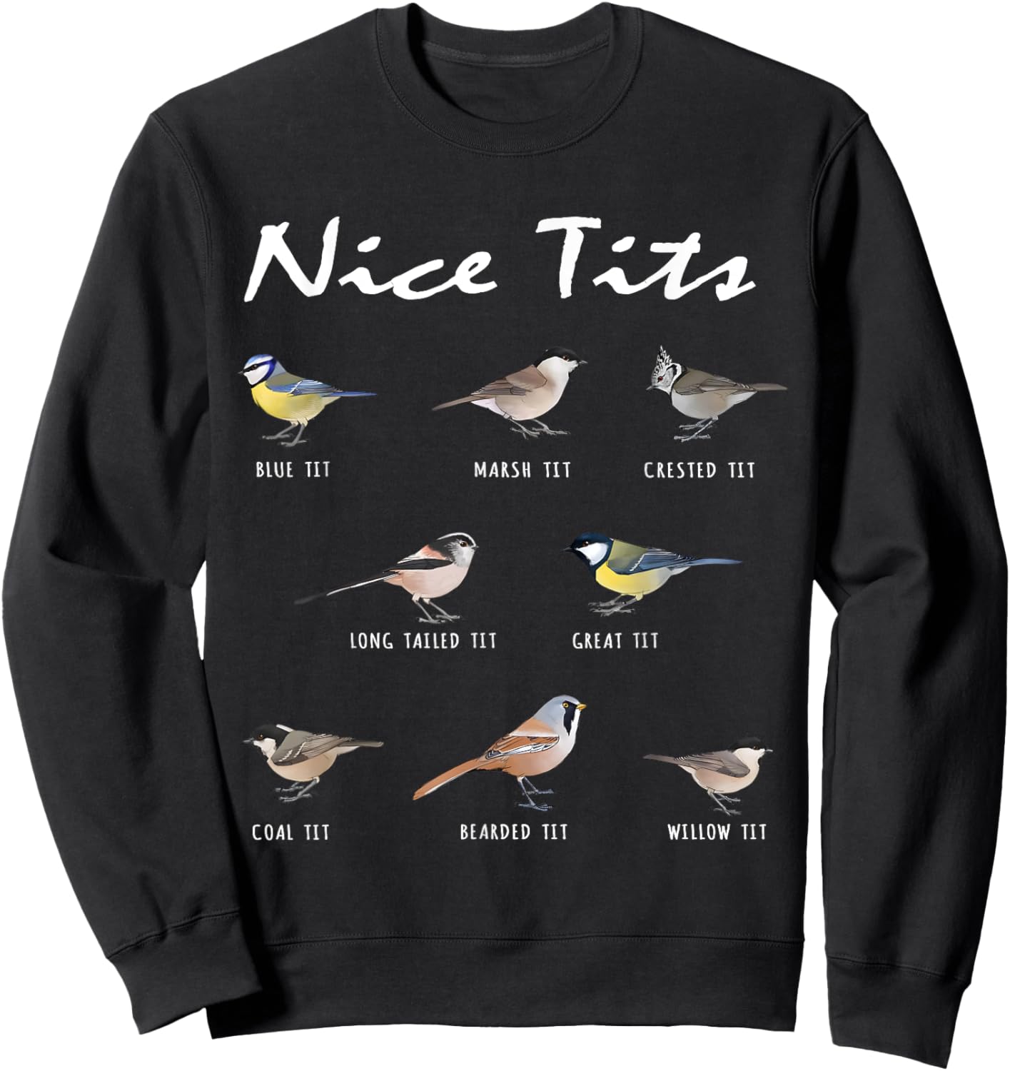Nice Tits Jigfoxy Bird Fowl Language Bird Bird Watching Sweatshirt - Sweatshirt | Black