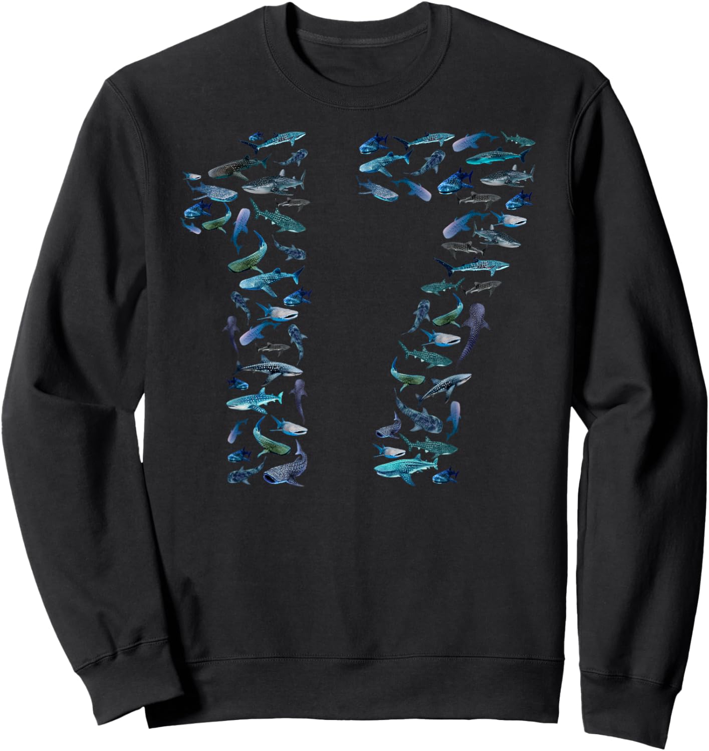 17th Birthday Boy & Girl Seventeen-Year-Old Fish Whale Shark Sweatshirt - Sweatshirt | Black