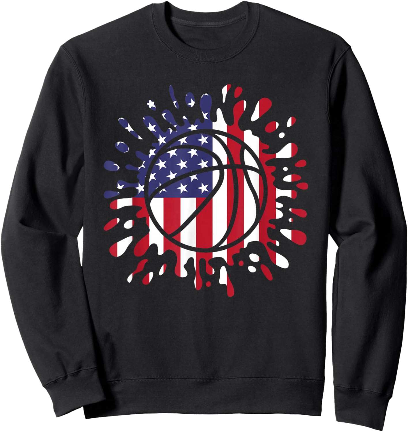 American Flag Basketball Lover Men Women Kids Sweatshirt - Sweatshirt | Black