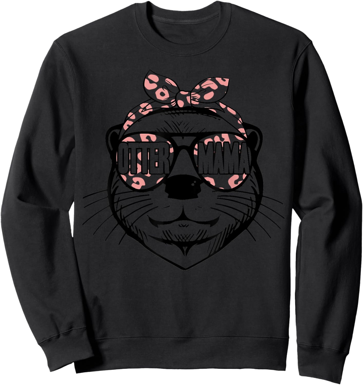 Cute Otter Mama for Otter Mom on Mothers Day Sweatshirt - Sweatshirt | Black