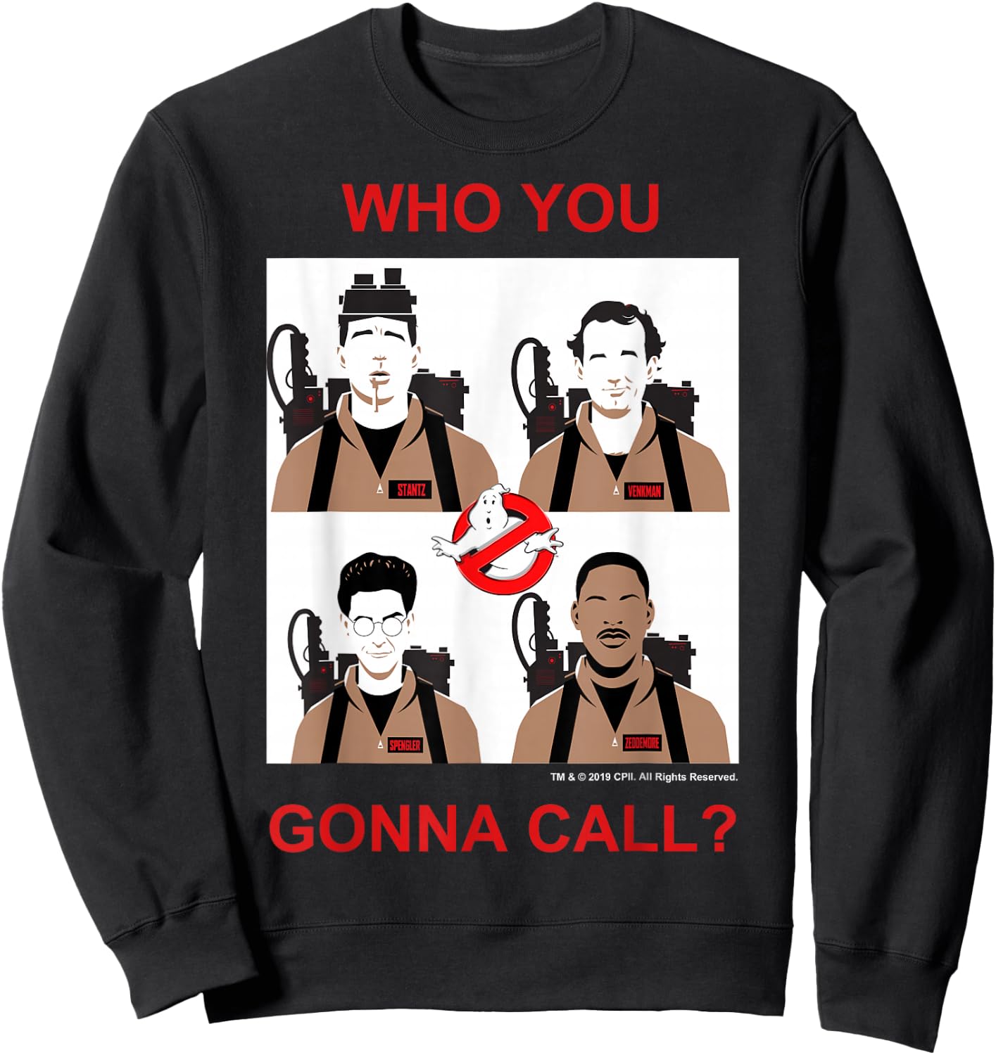 Ghostbusters Who You Gonna Call Group Shot Panels Sweatshirt - Sweatshirt | Black