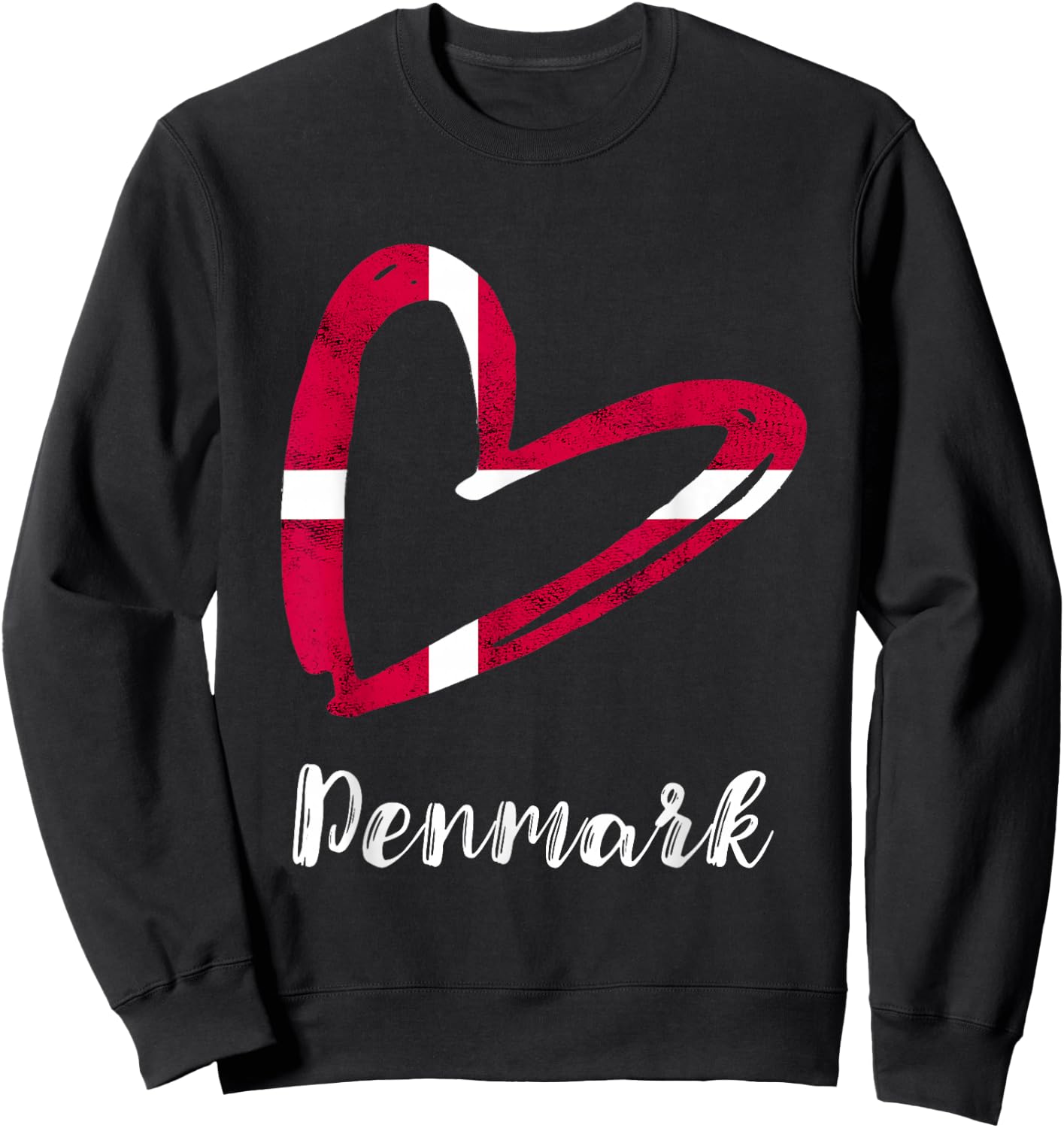Dansk Denmark Flag Vintage Heart Denmark Danish Roots Sweatshirt - Sweatshirt | Black