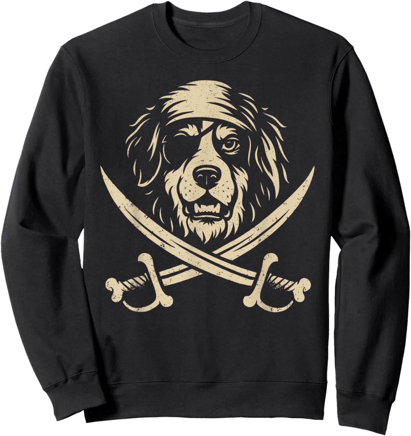 Vintage Pirate Bernese Mountain Dog Crossbones Dog Lover Sweatshirt - Sweatshirt | Black